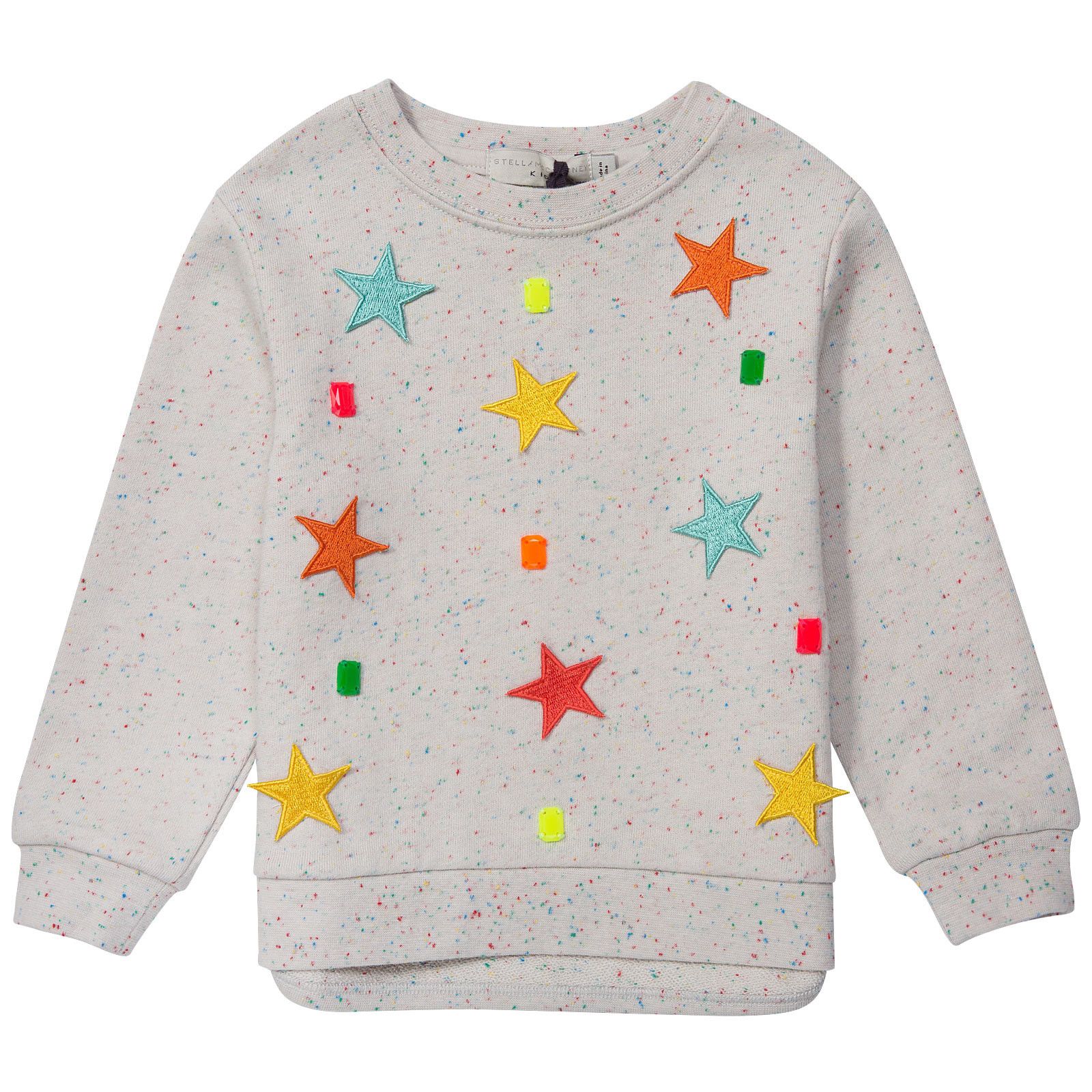Judy Girls Grey Star Patch Sweatshirt - CÉMAROSE | Children's Fashion Store - 1