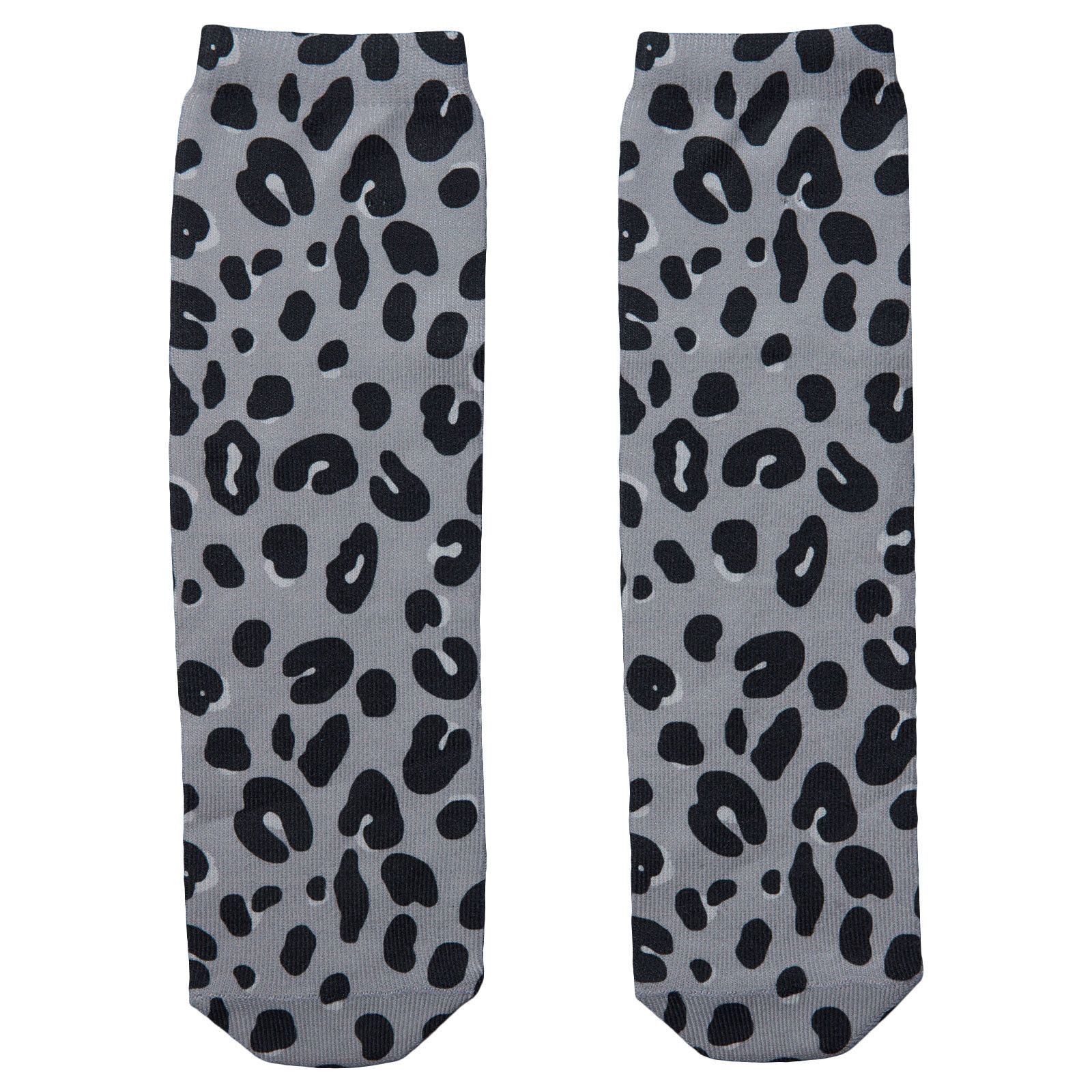 Trumpet Baby Pink&Grey Leopard Printed Socks - CÉMAROSE | Children's Fashion Store - 1