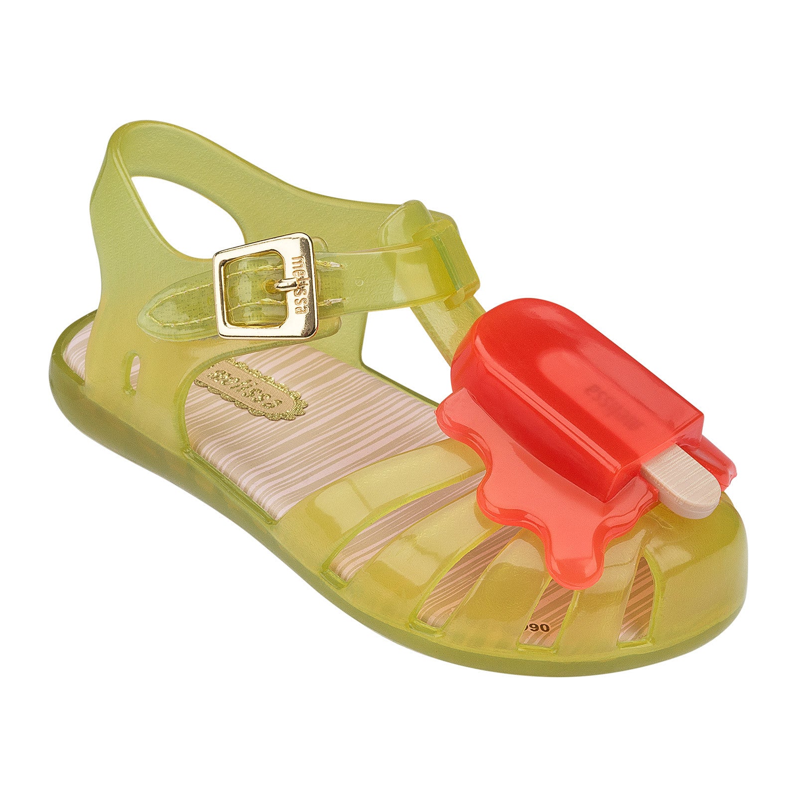 Girls Yellow Jelly Sandals With Red Ice-lolly - CÉMAROSE | Children's Fashion Store