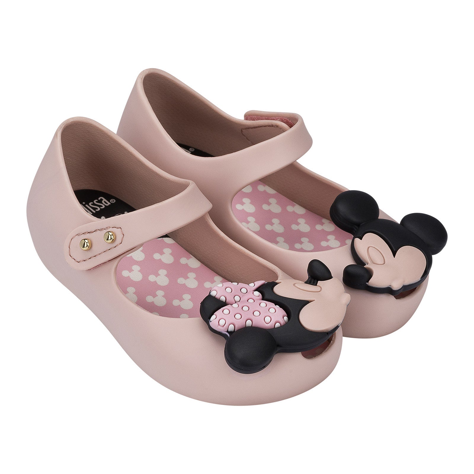 Girls Light Pink Minnie & Mickey Velcro Strap Jelly Shoes - CÉMAROSE | Children's Fashion Store