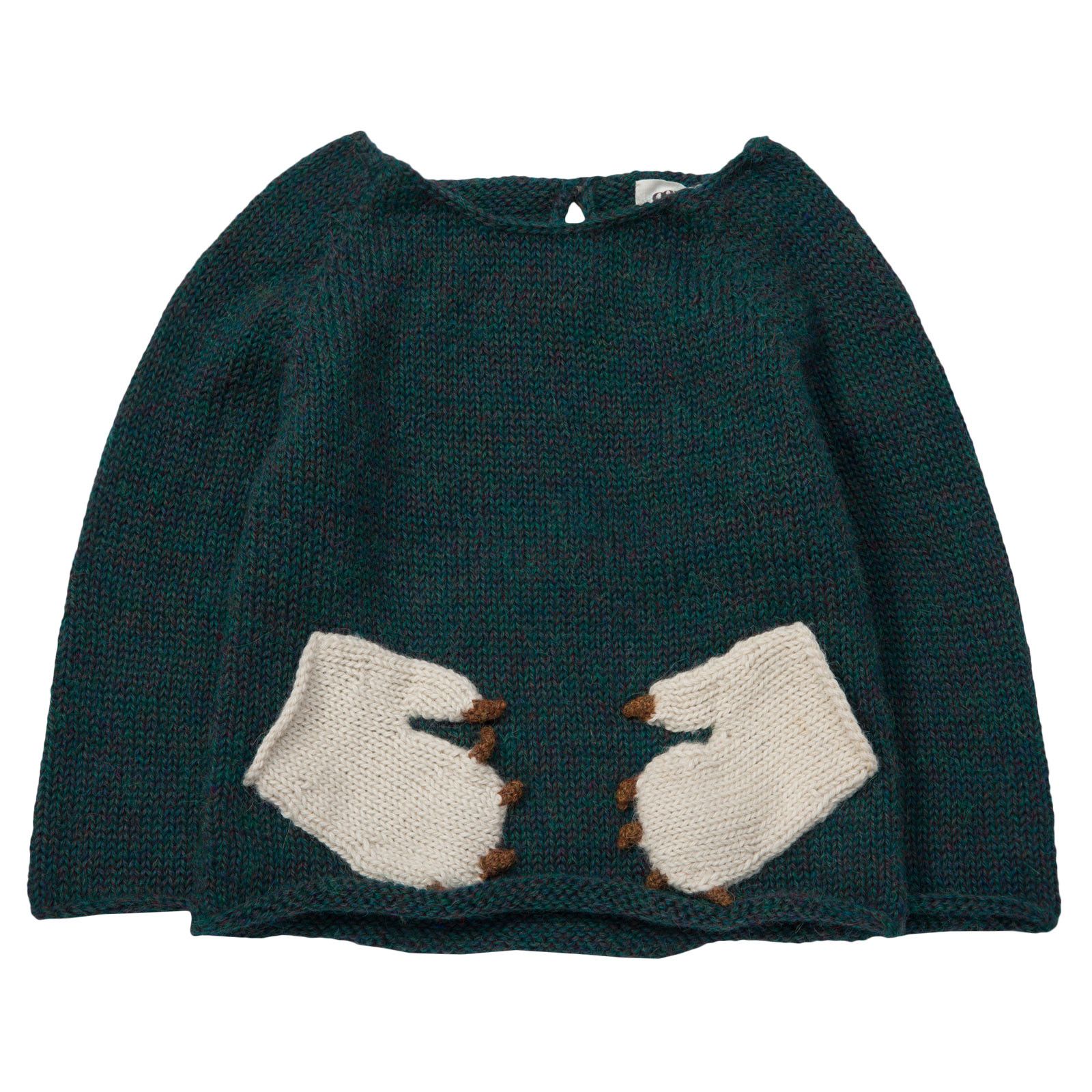 Baby Green Alpaga Wool Monster Sweater - CÉMAROSE | Children's Fashion Store - 1