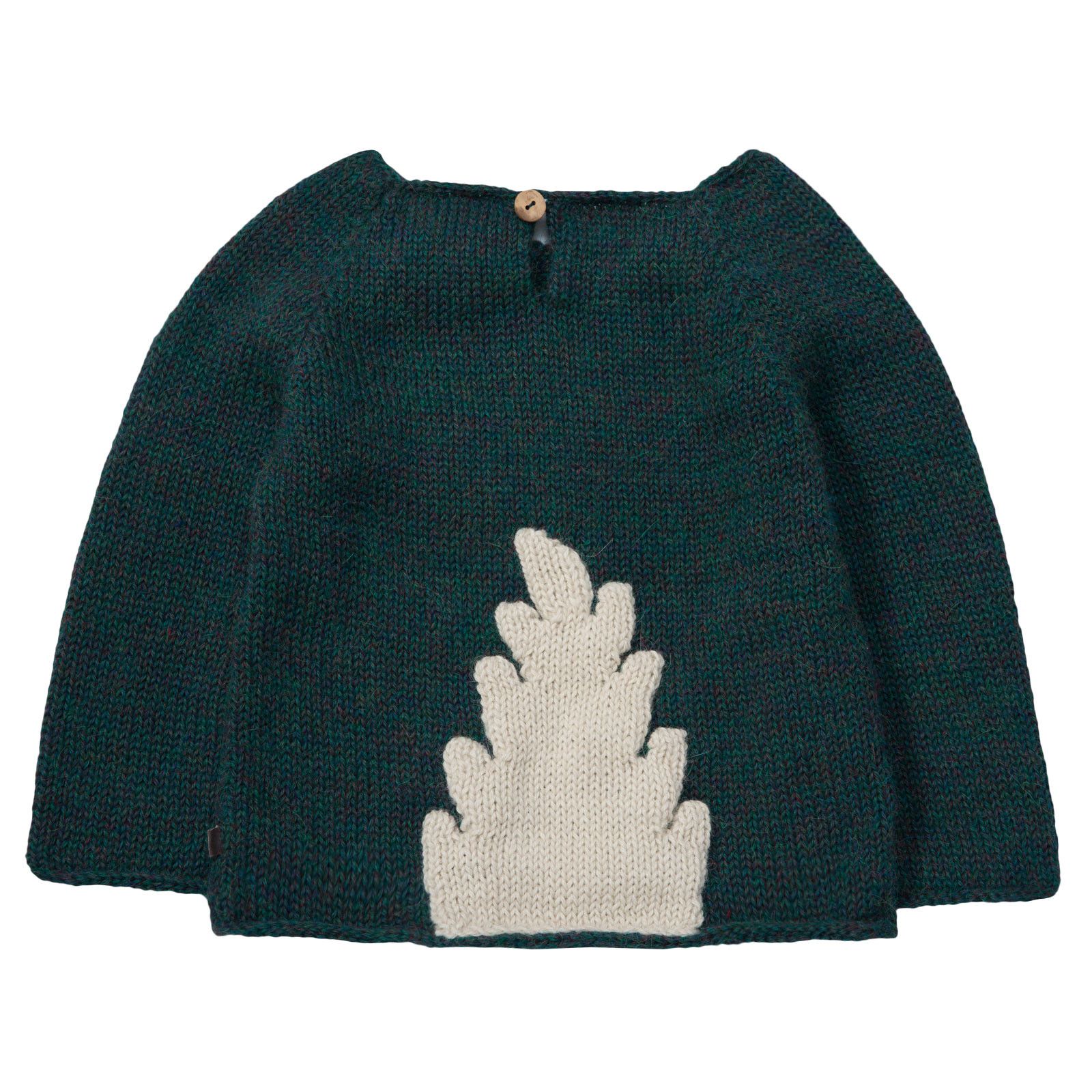 Baby Green Alpaga Wool Monster Sweater - CÉMAROSE | Children's Fashion Store - 2