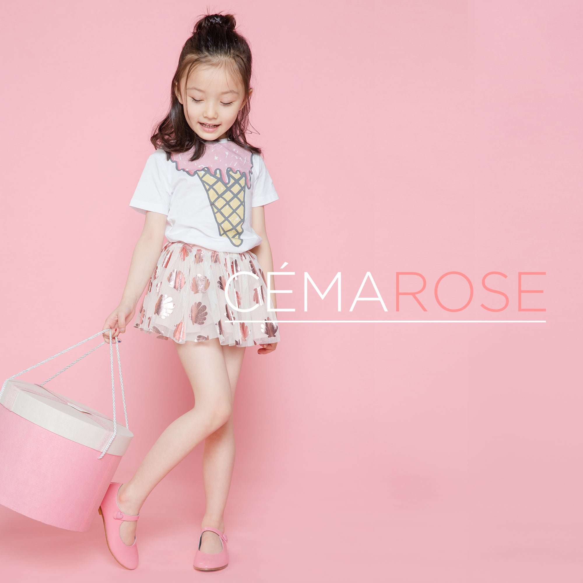 Girls White Icecream Printed T-shirt