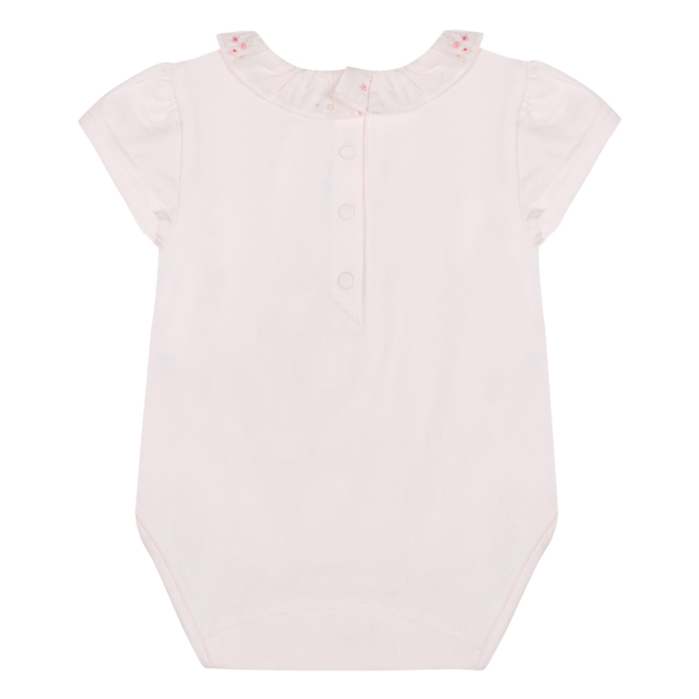 Girls Pale pink Cotton Babysuit