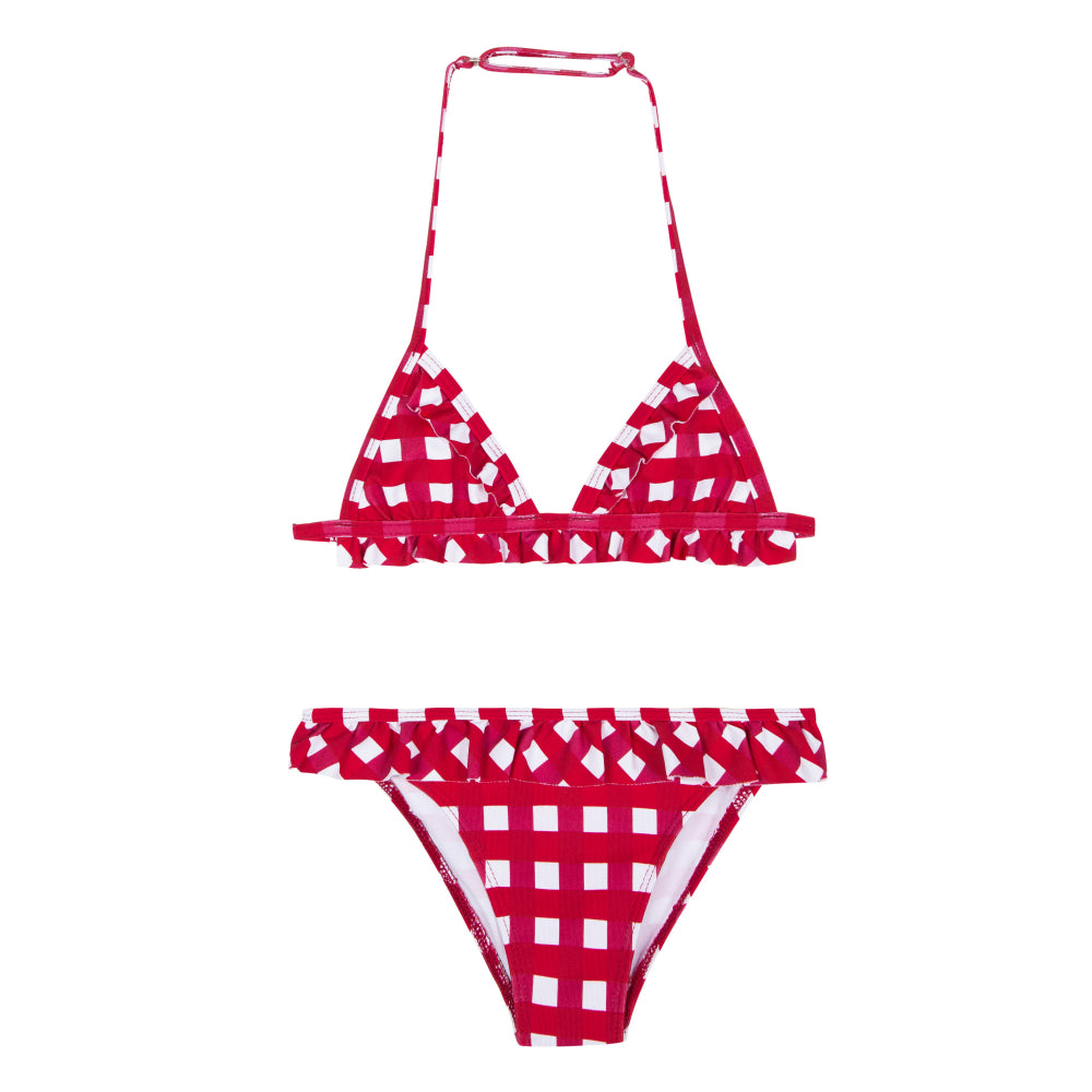 Girls Red Swimwear