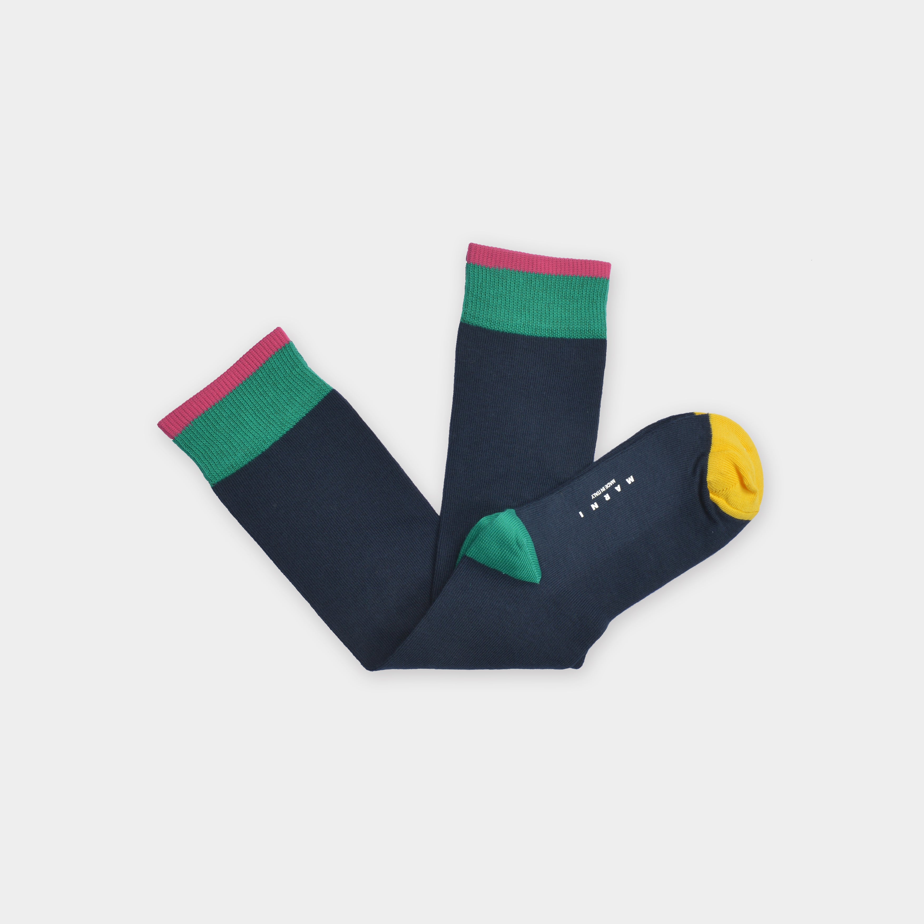 Girls Navy Blue Cotton Socks