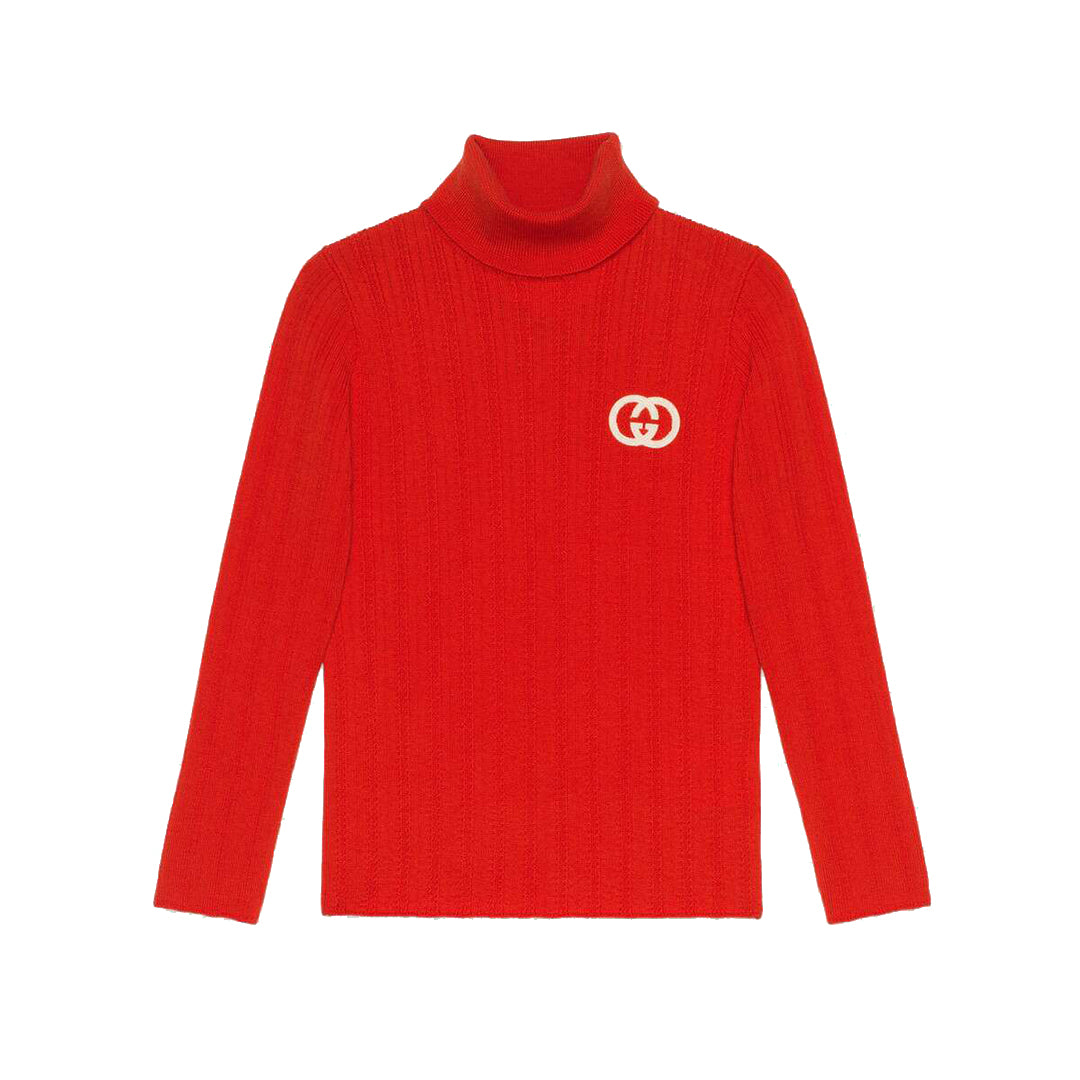 Girls Red GG Wool Jumper