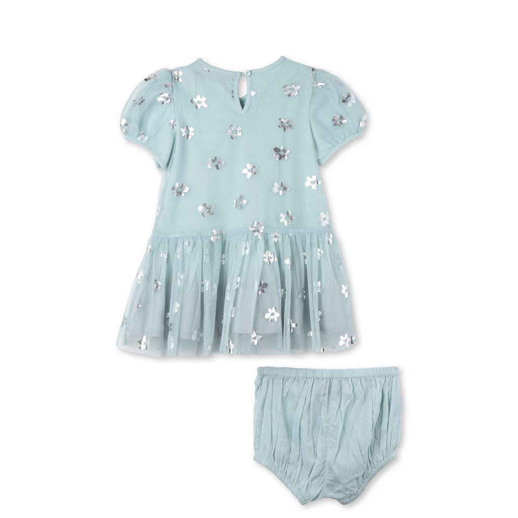 Baby Girls Blue Floral Print Missy Dress