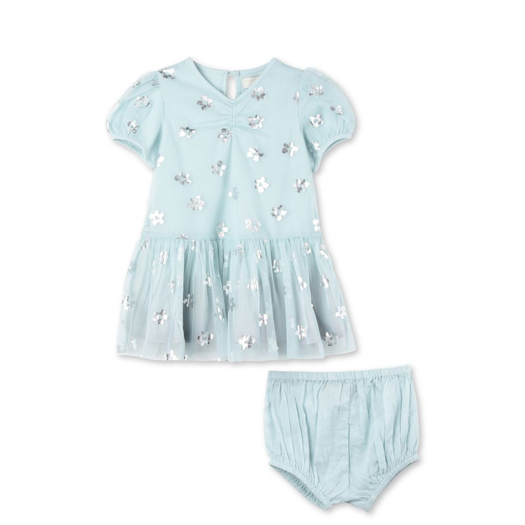 Baby Girls Blue Floral Print Missy Dress