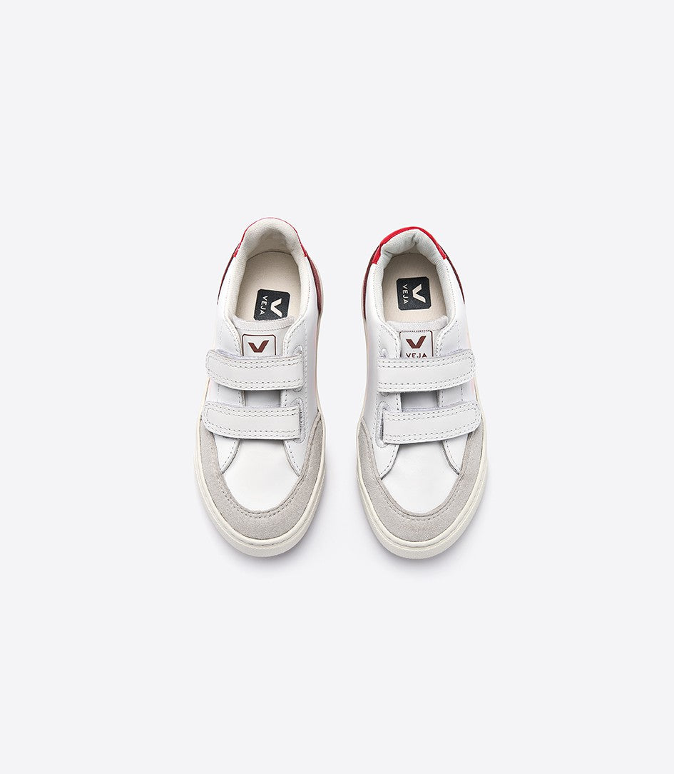 Girls White & Pink "V" Shoes