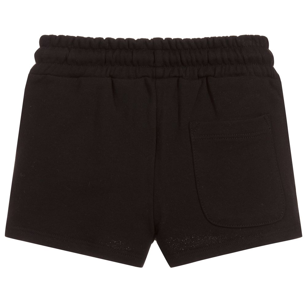 Girls Black Cotton Shorts