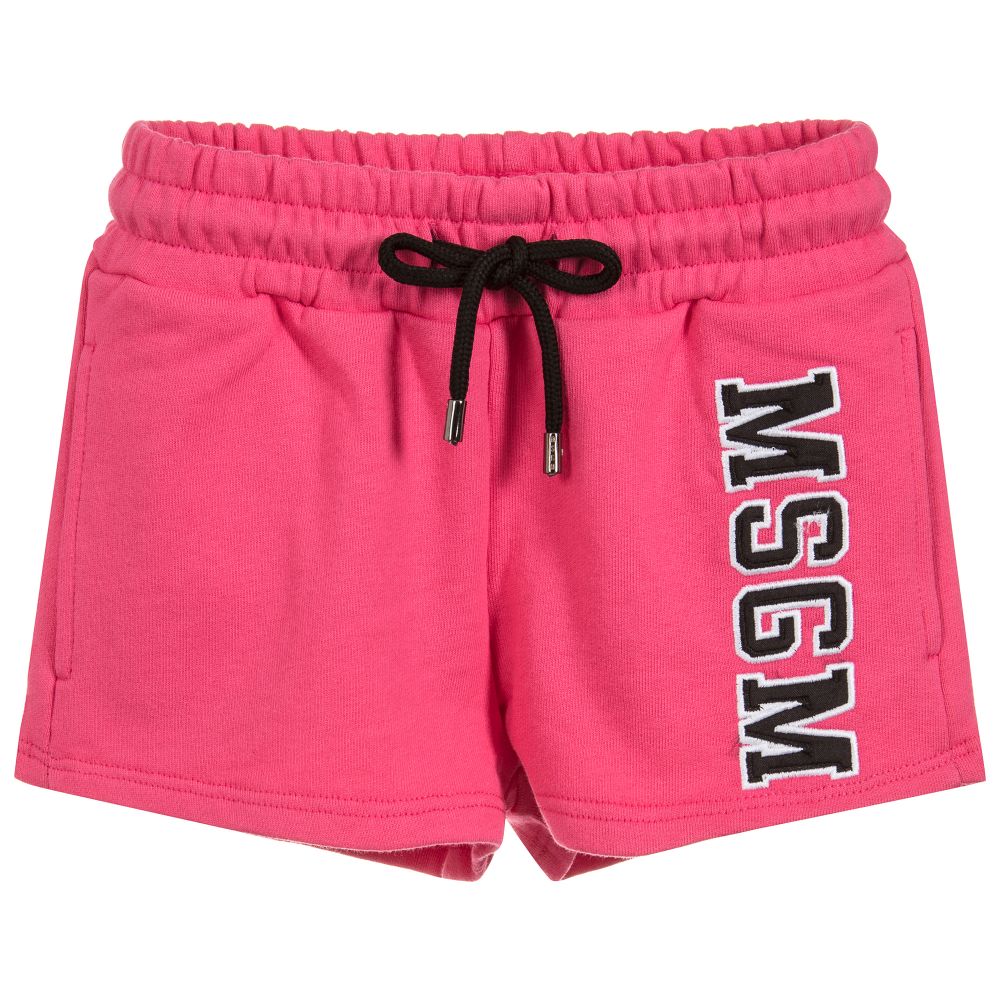 Girls Fuchsia Cotton Shorts