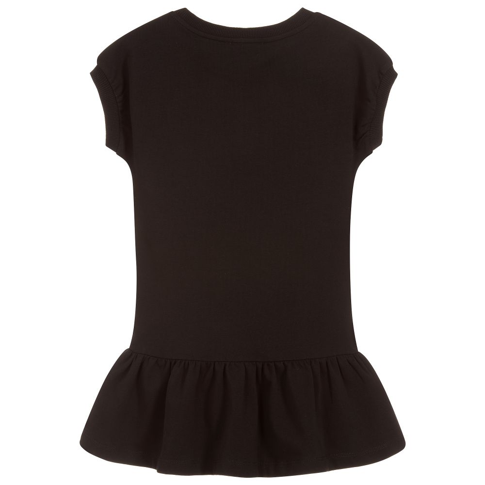 Girls Black Teddy Cotton Dress