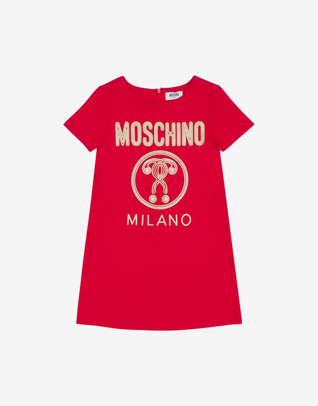 Girls Red Logo Cotton Dress