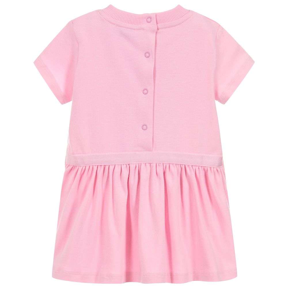Baby Girls Pink Teddy Cotton Dress