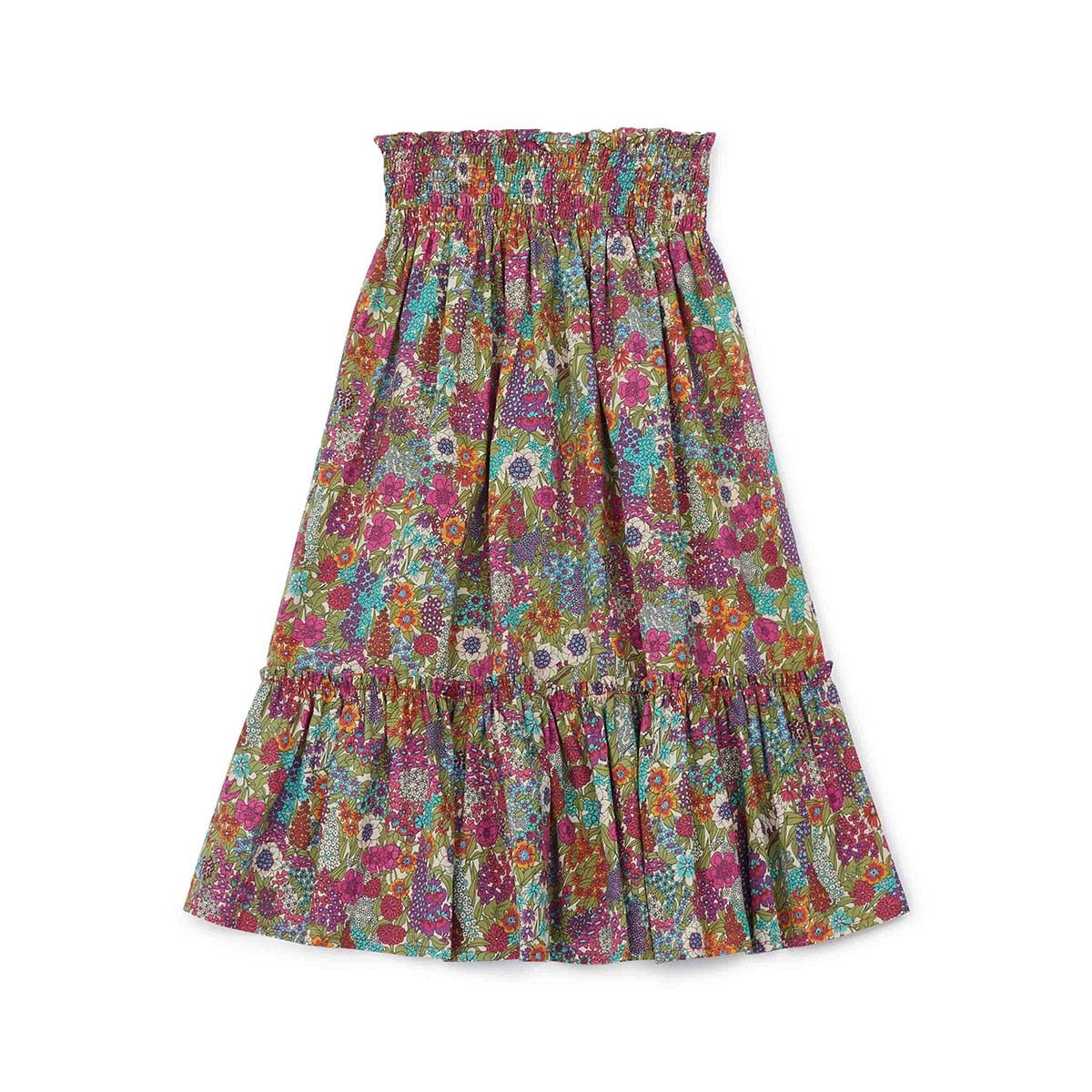 Girls Fuschia Printing Cotton Skirt
