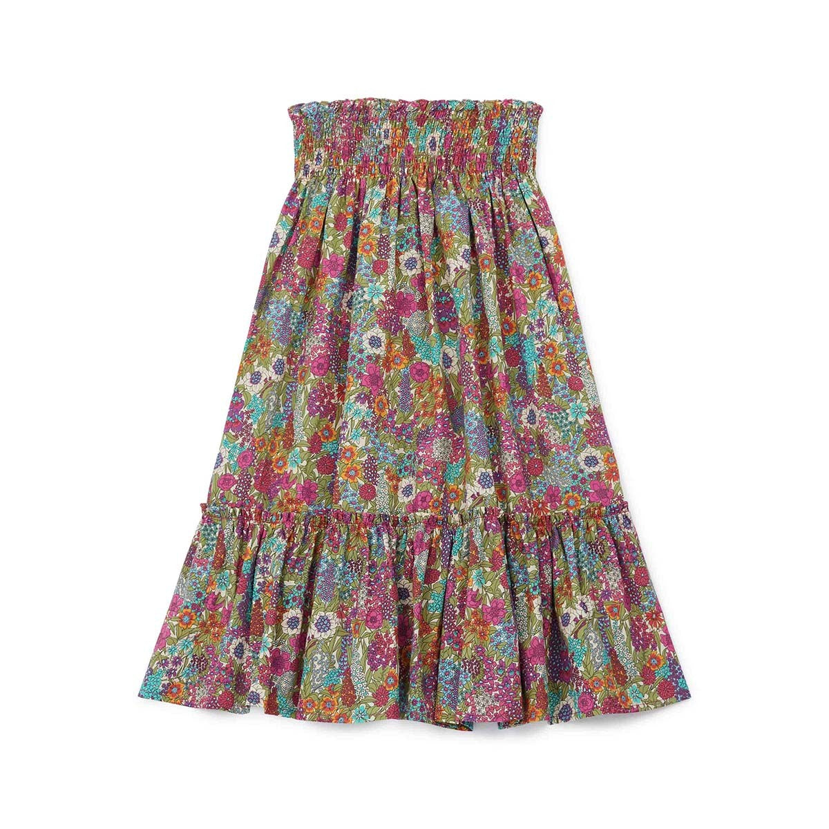 Girls Fuschia Printing Cotton Skirt