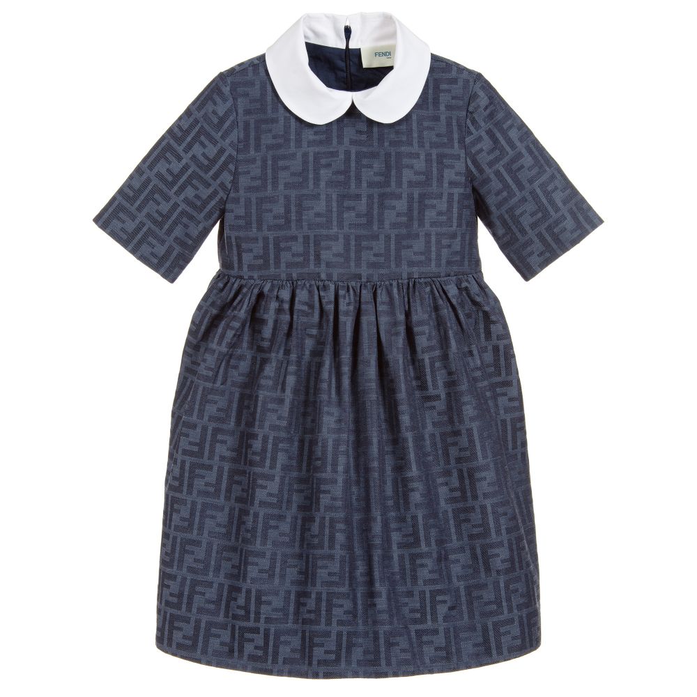 Girls Blue Logo Dress