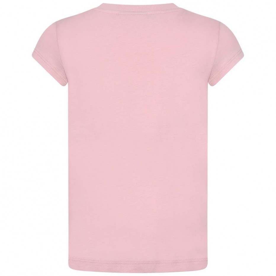Girls Pink Logo Printed T-shirt