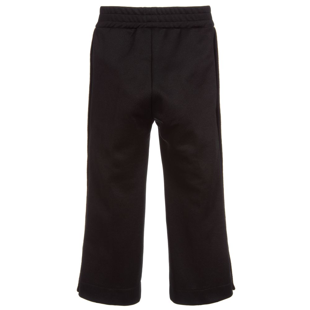 Girls Black "FF" Logo Trousers