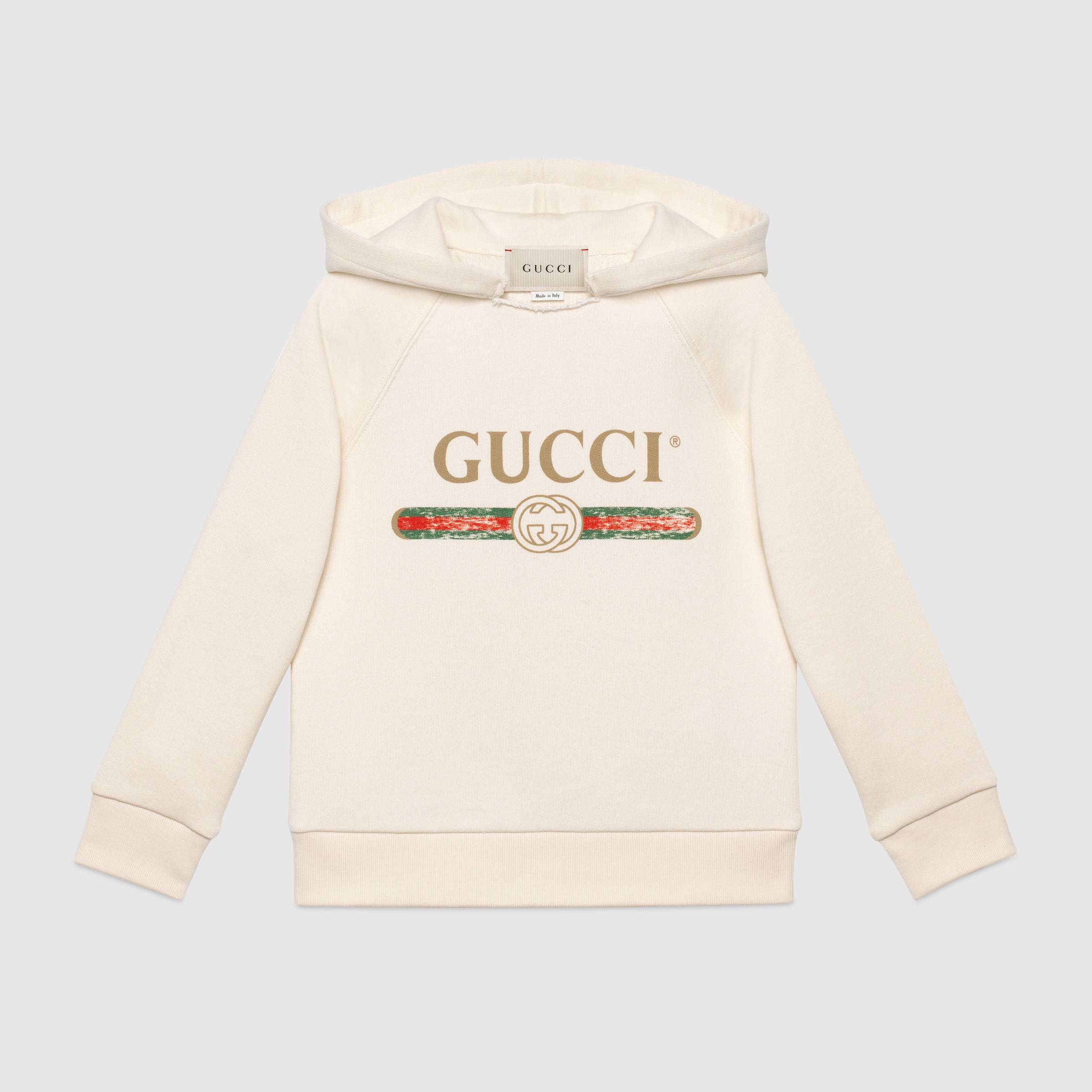 Girls Rice White Logo Cotton Sweatshirt