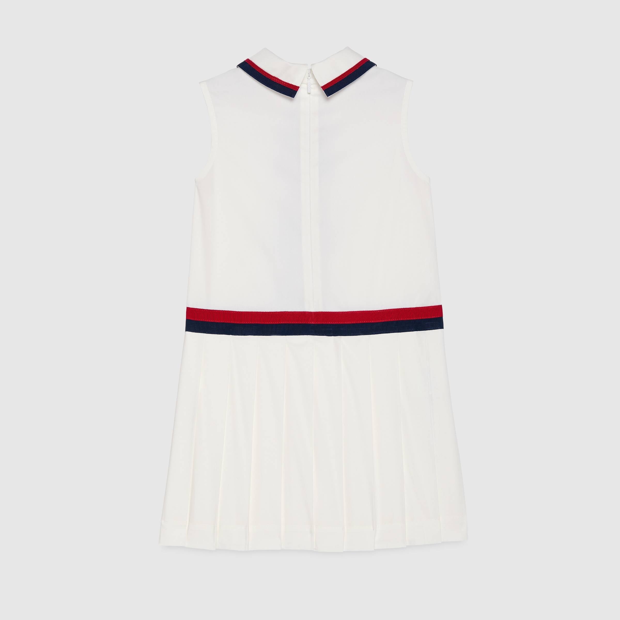 Girls White Sleeveless Cotton Dress