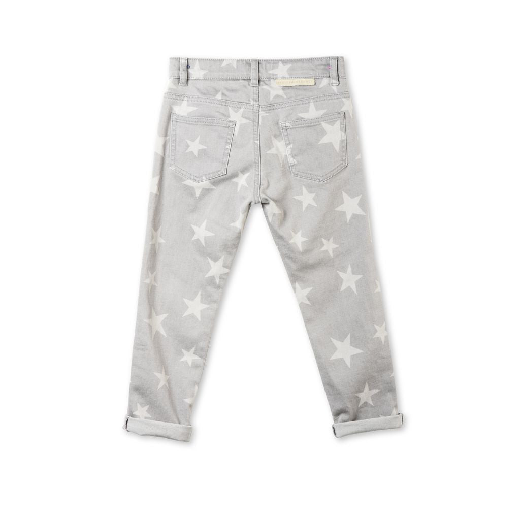 Grils Grey Denim Star Printed 'Lohan' Trouser - CÉMAROSE | Children's Fashion Store - 2