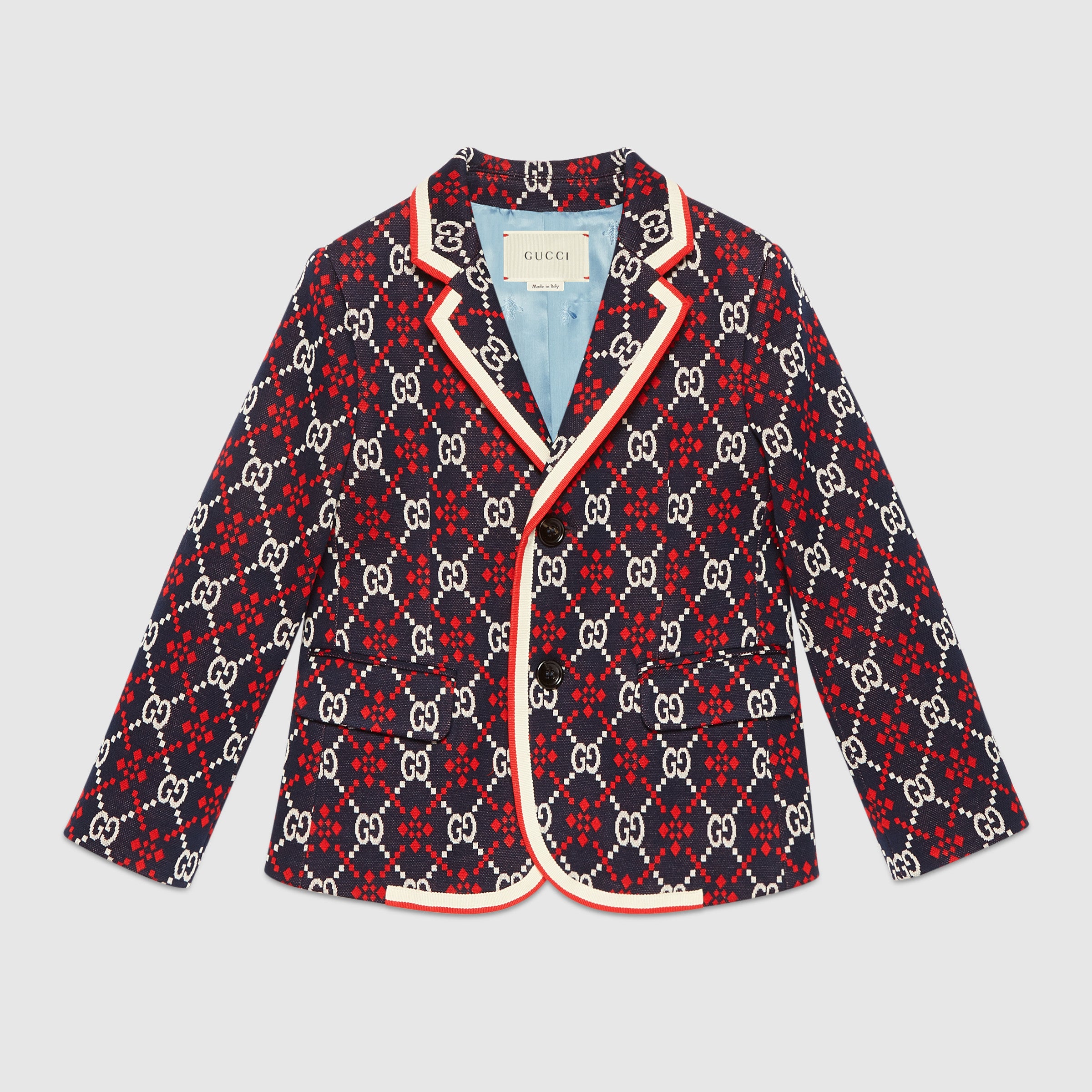 Girls Blue & Red Cotton Jacket