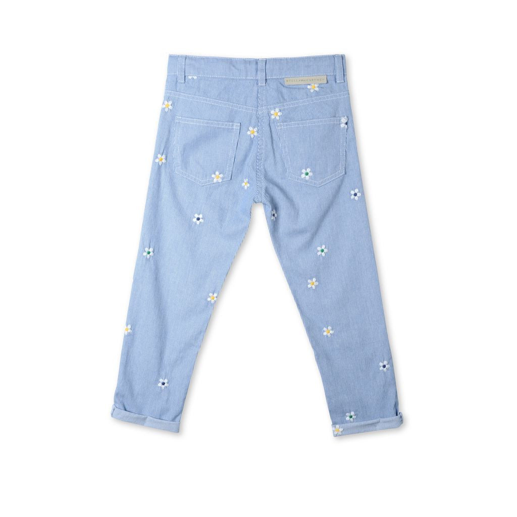 Girls Blue Striped Daisy Lohan Jeans