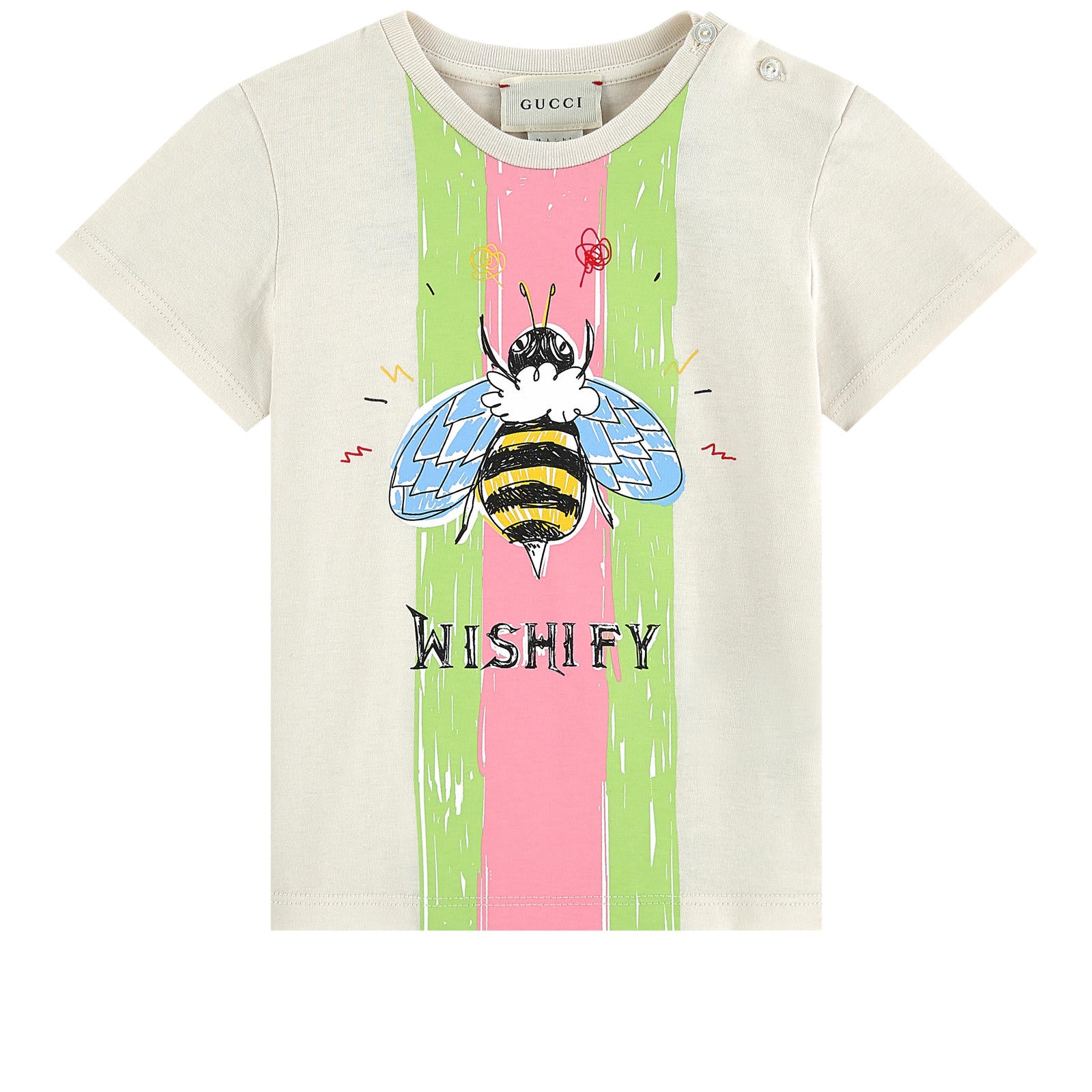 Baby Rice White Printed Cotton T-shirt