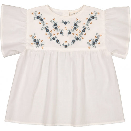 Girls Pink Embroidered Cotton Blouse