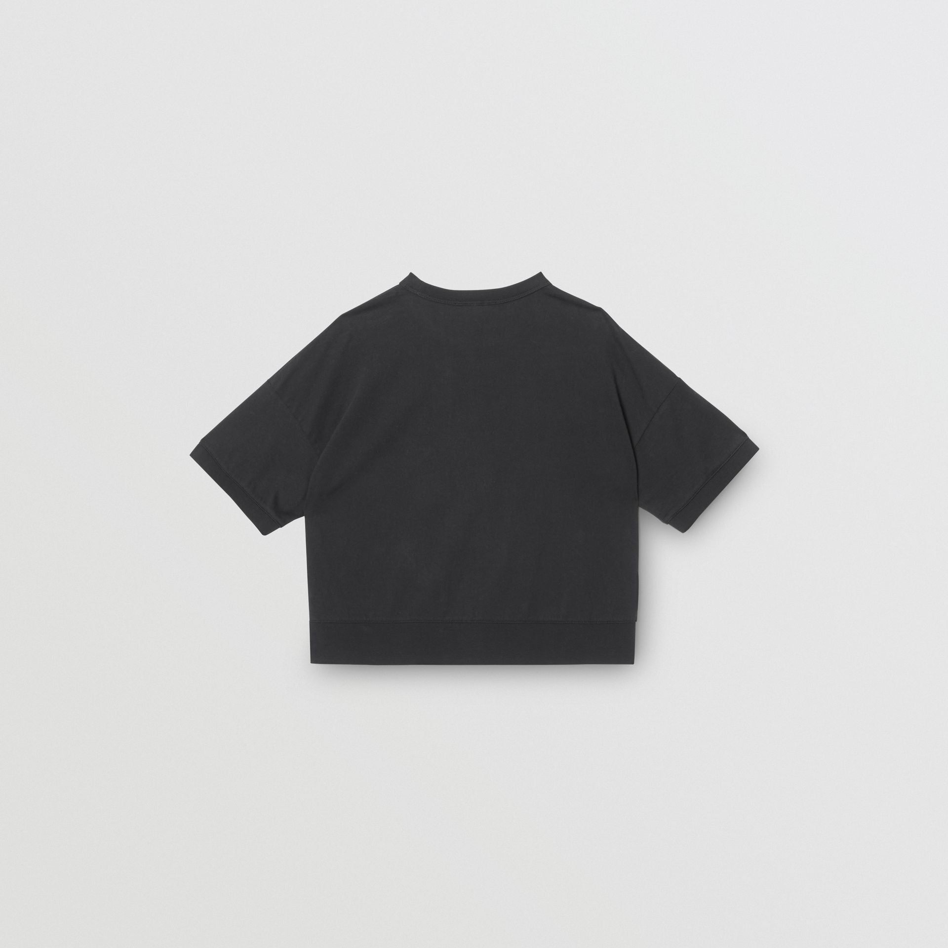 Girls Black Logo Cotton T-shirt