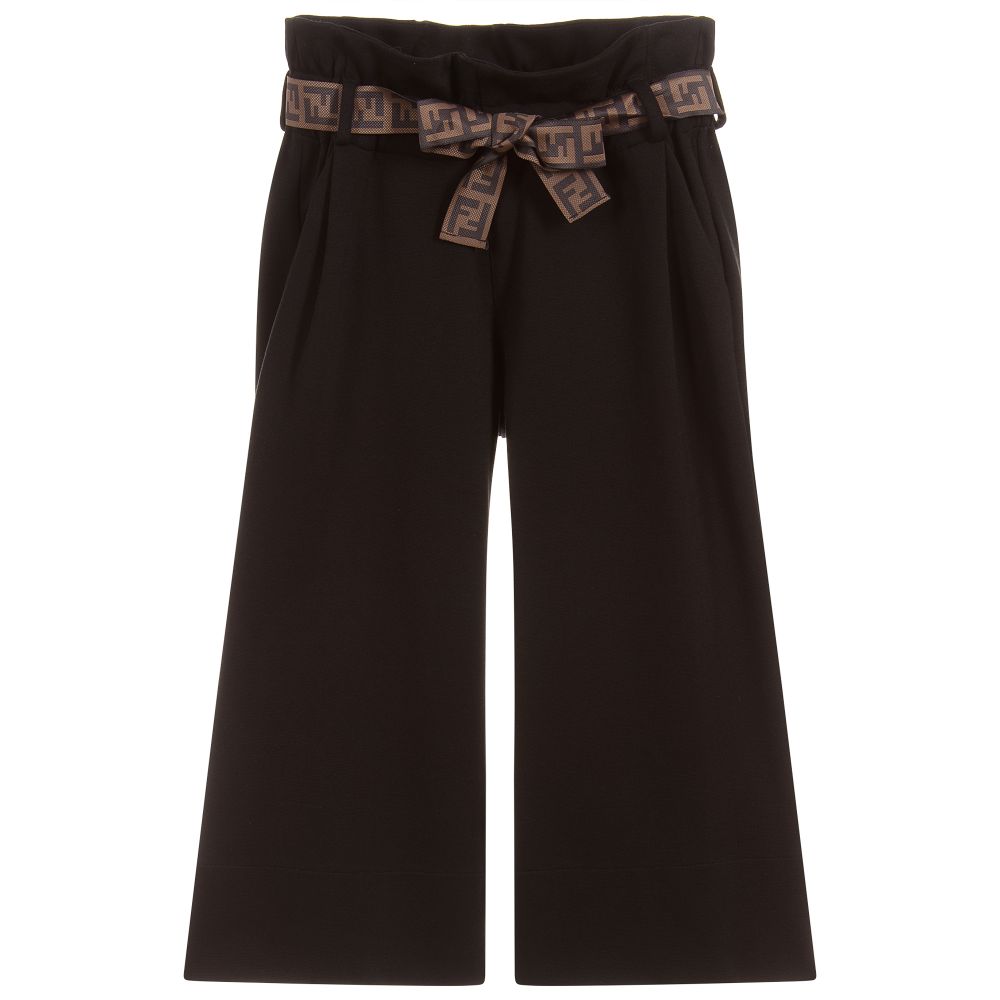 Girls Black Straight Trousers