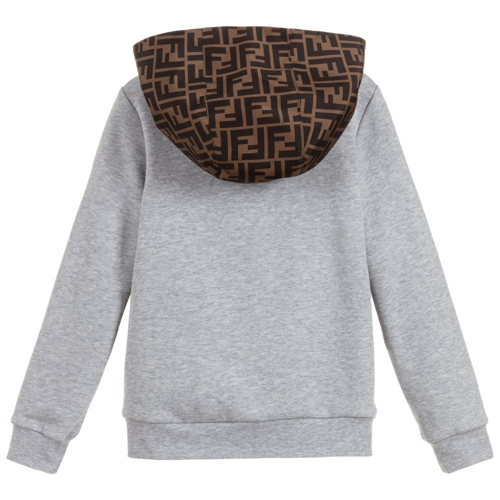 Girls Grey Hooded Cotton Sweatshirt