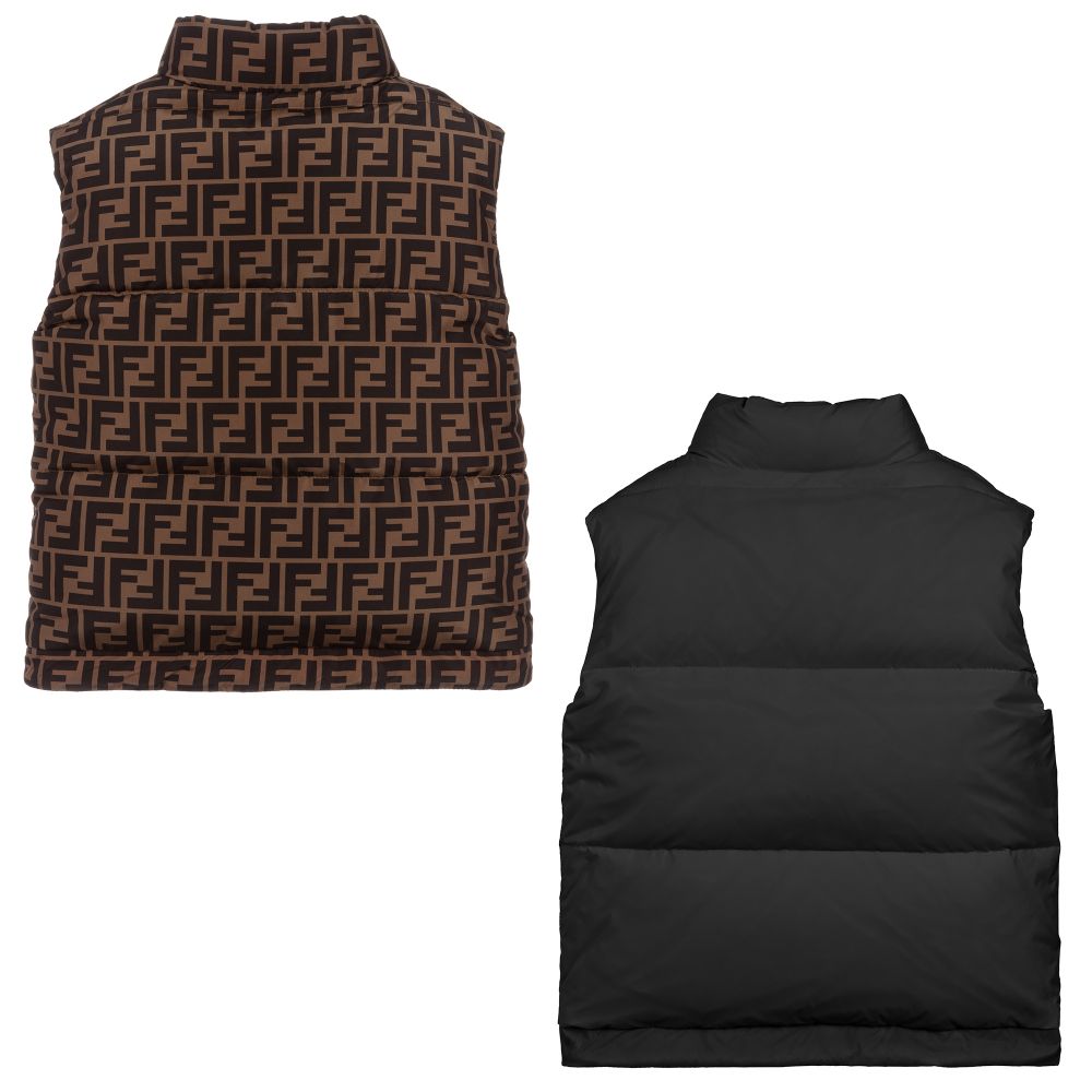 Boys & Girls Black Reversible Padded Down Gilet
