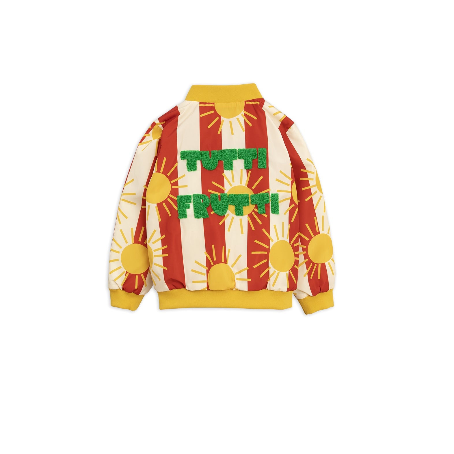 Girls Red Sun Stripe Baseball Jacket