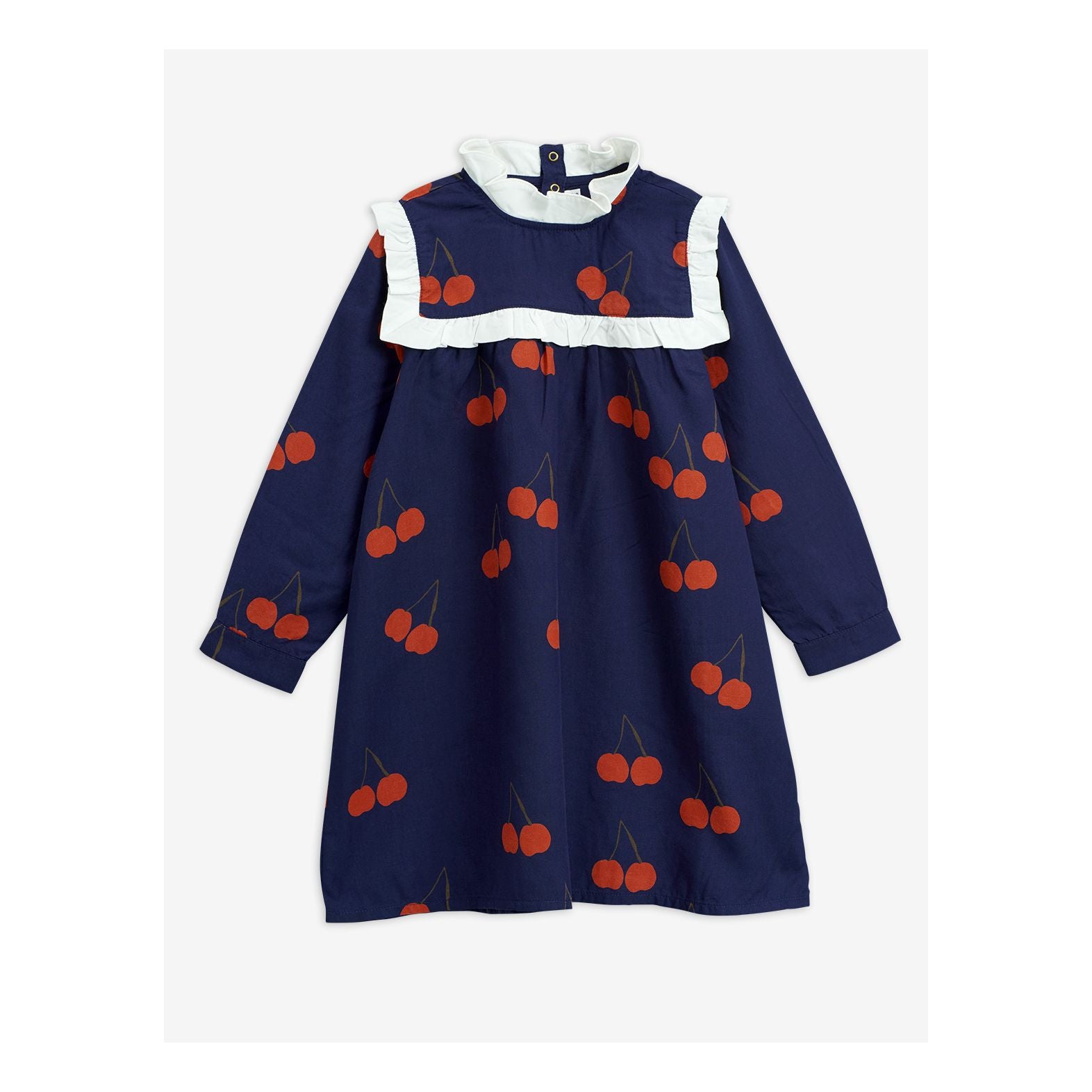 Girls Blue Cherry Frill Tencel Dress