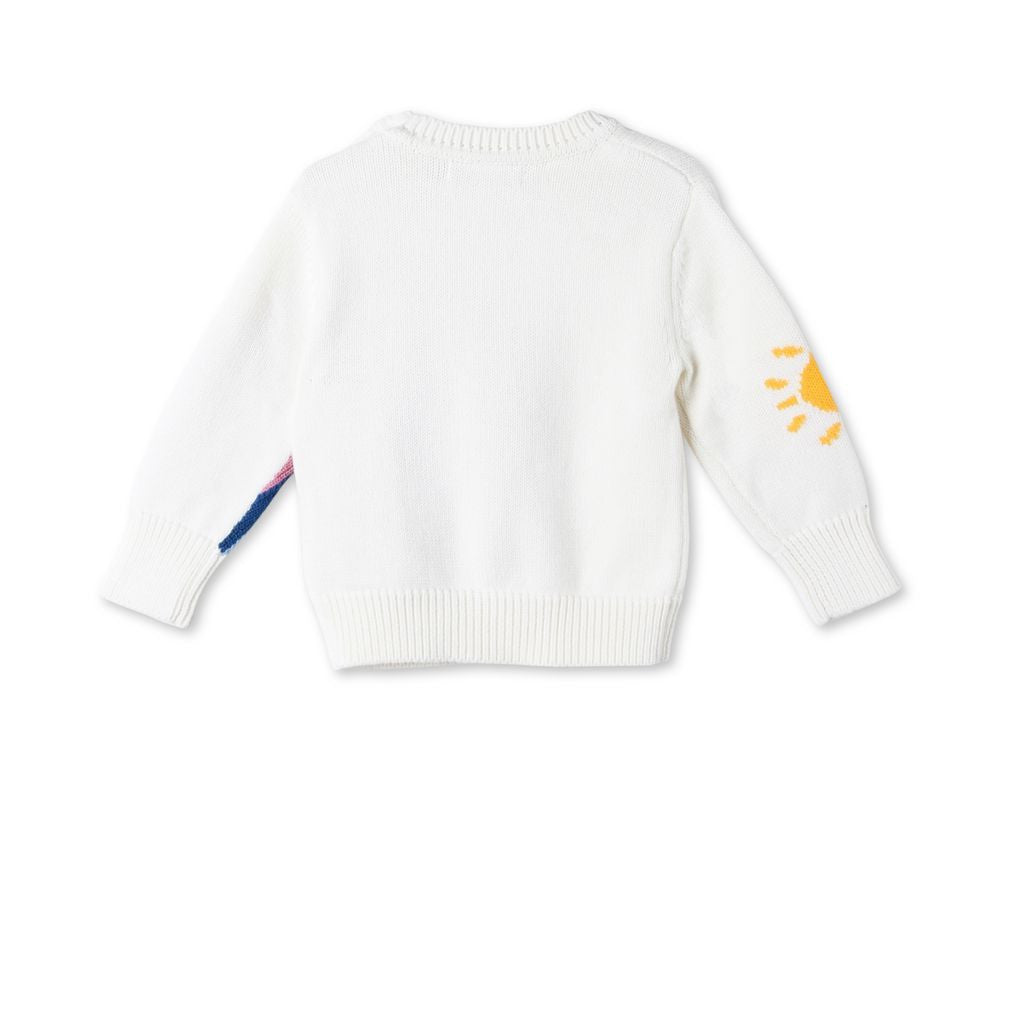 Baby Girls White Rainbow Sweater