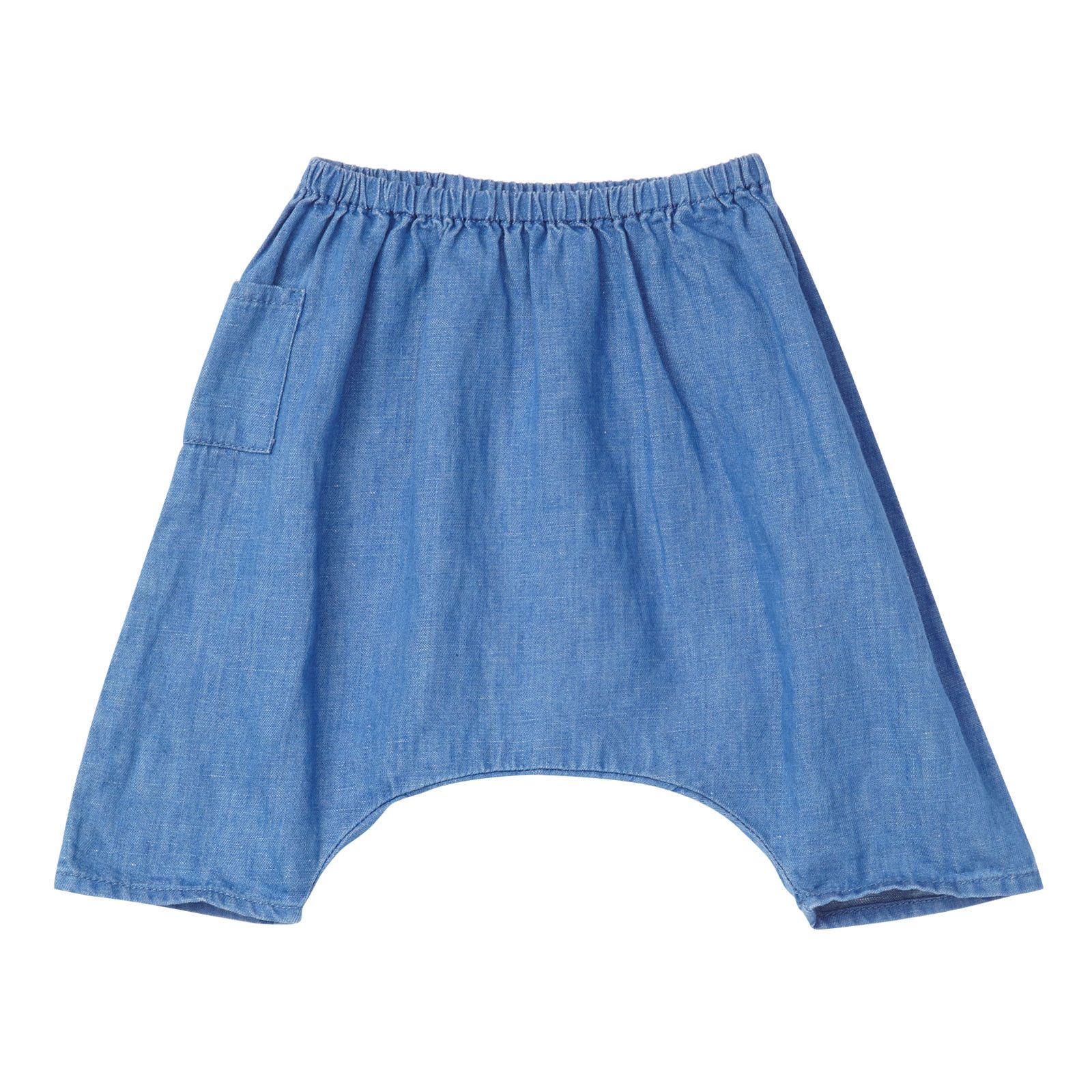 Baby Light Blue Denim Cotton Woven Trousers - CÉMAROSE | Children's Fashion Store