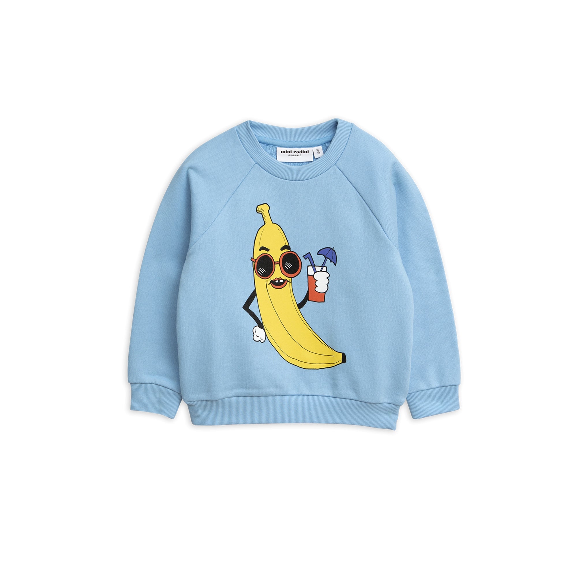 Girls Light Blue Banana Cotton Sweatshirt
