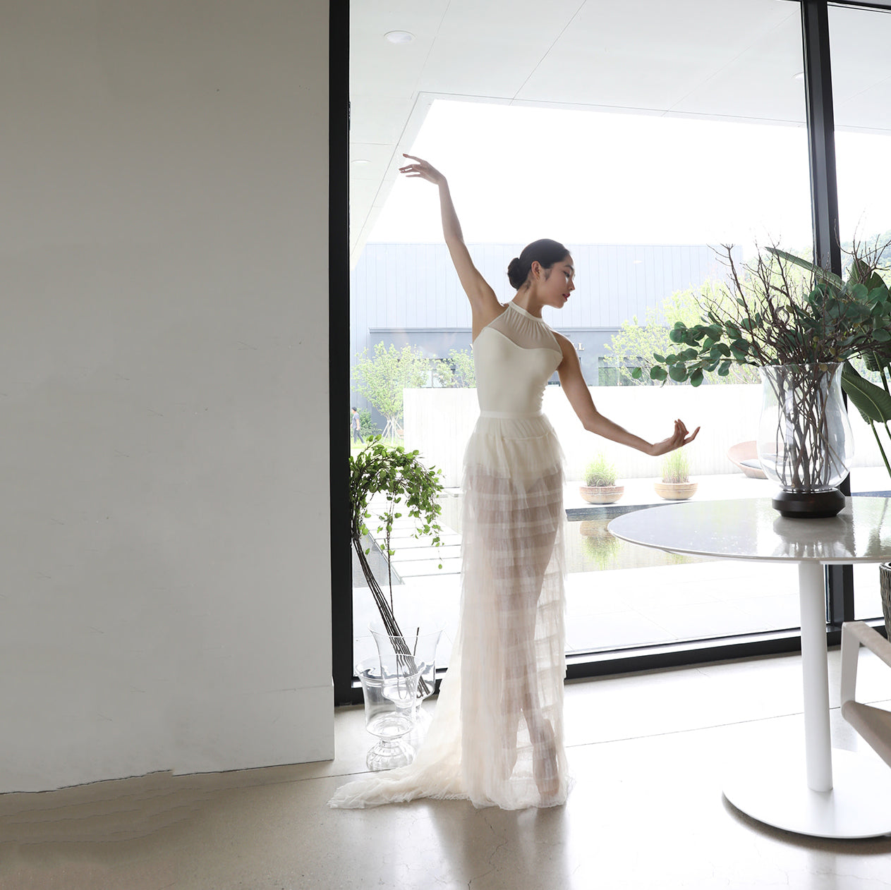 Girls Cream Ballet Onesies