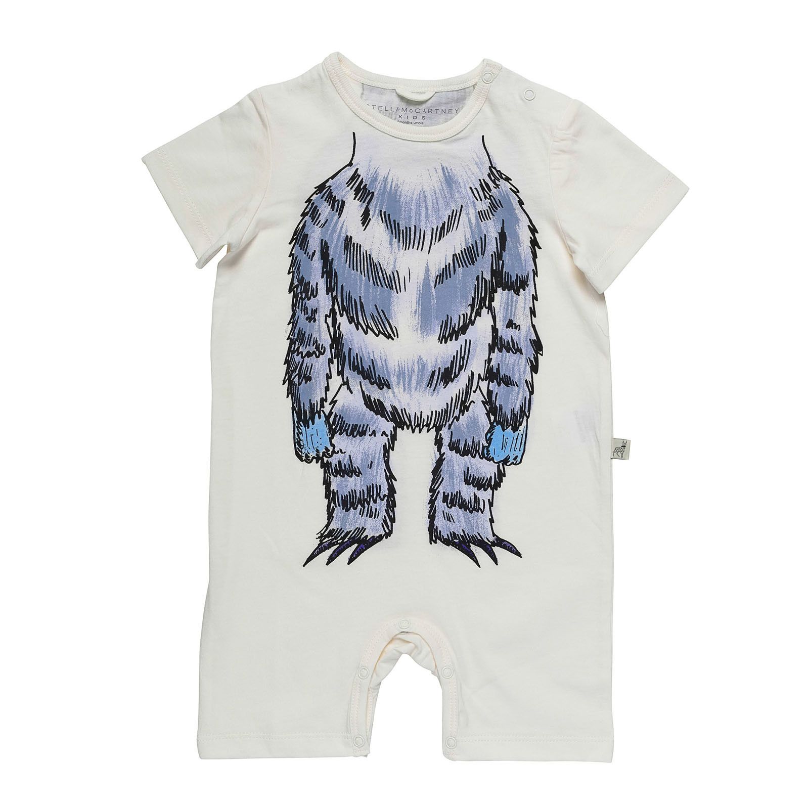 Baby White Cotton Yeti Printed Short Sleeve Babygrow - CÉMAROSE | Children's Fashion Store