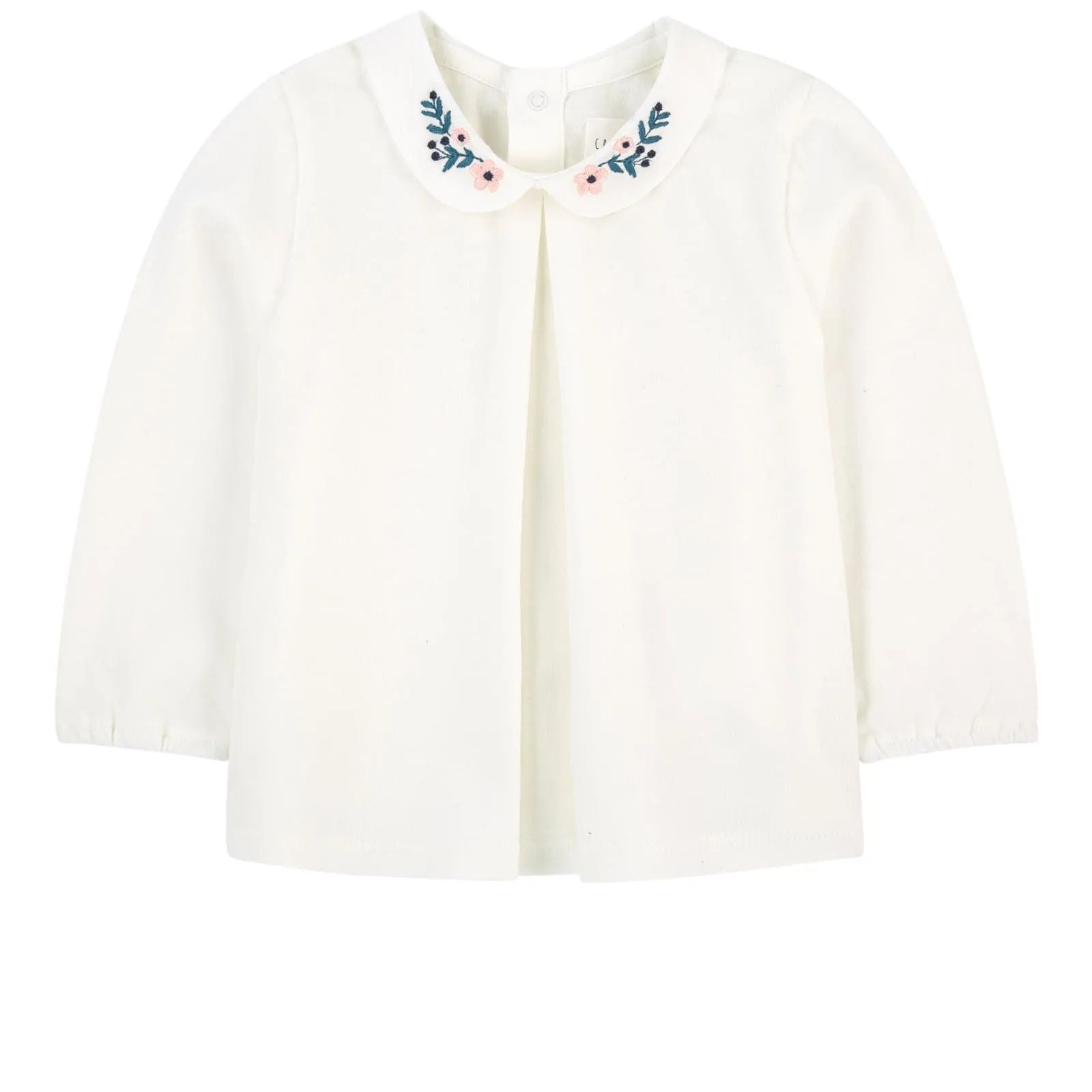 Baby Girls White Embroidered Cotton Top