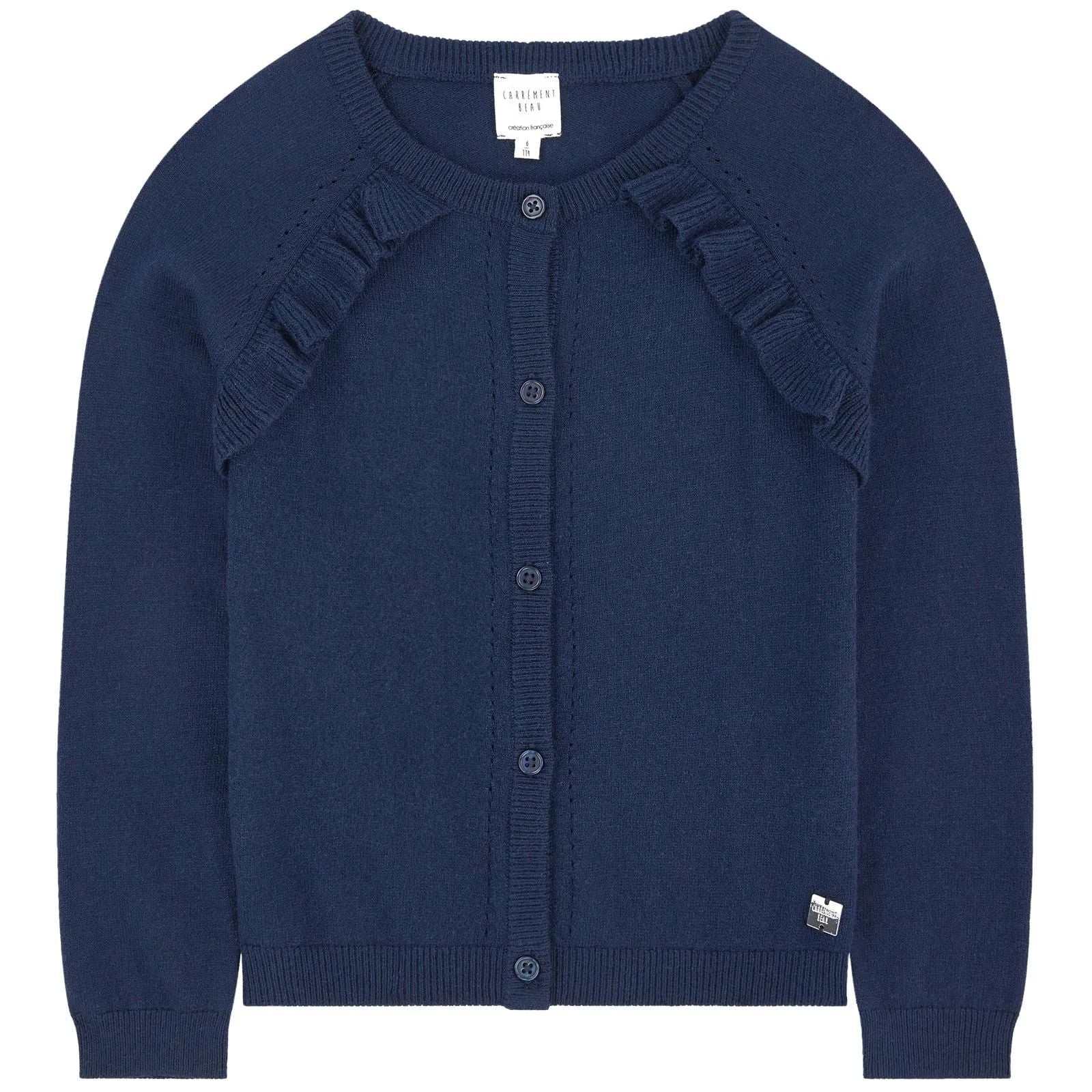 Girls Blue Cotton Cardigan