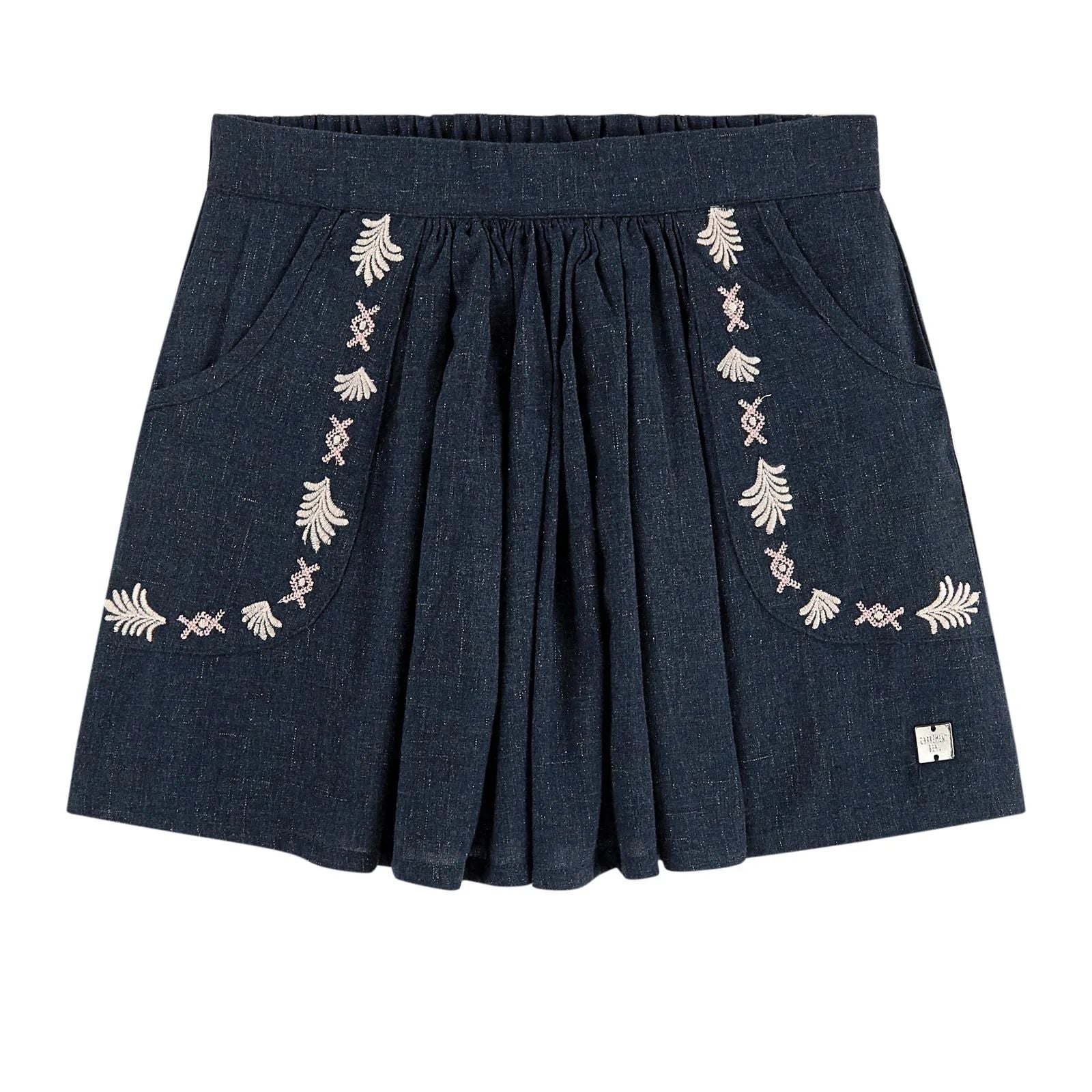 Girls Blue Cotton Skirt