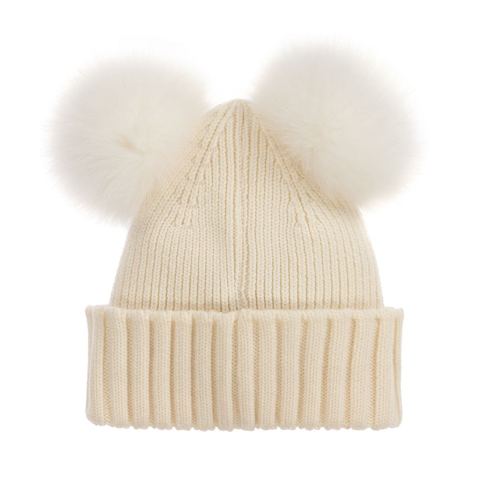 Girls White Wool Hat