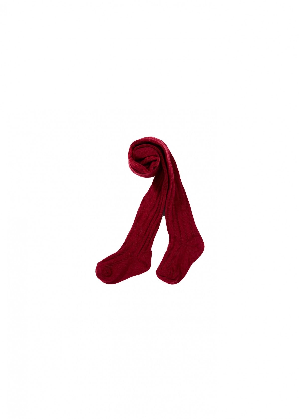 Girls Dark Red Cotton Tights