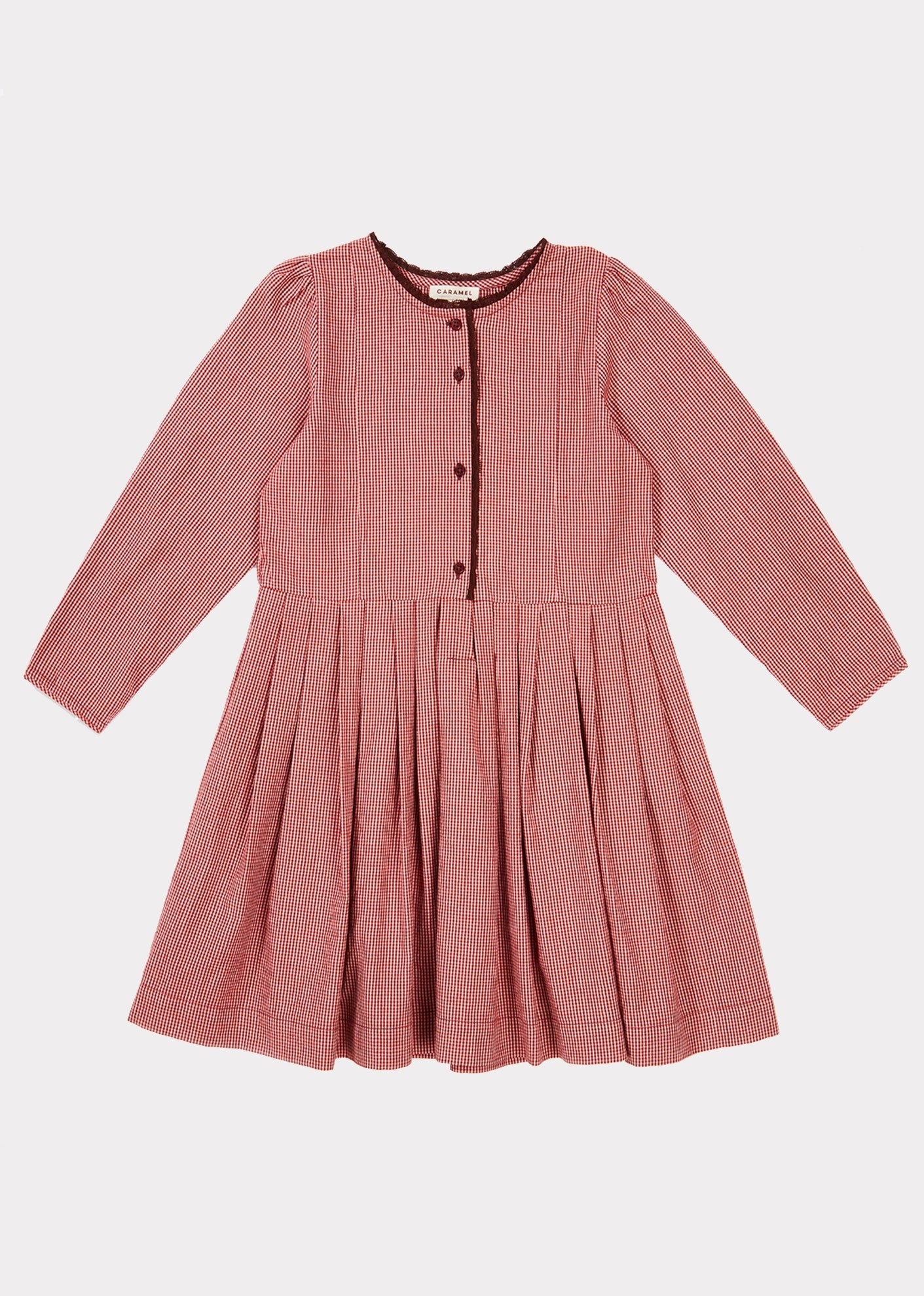 Girls Poppy Check Cotton Dress
