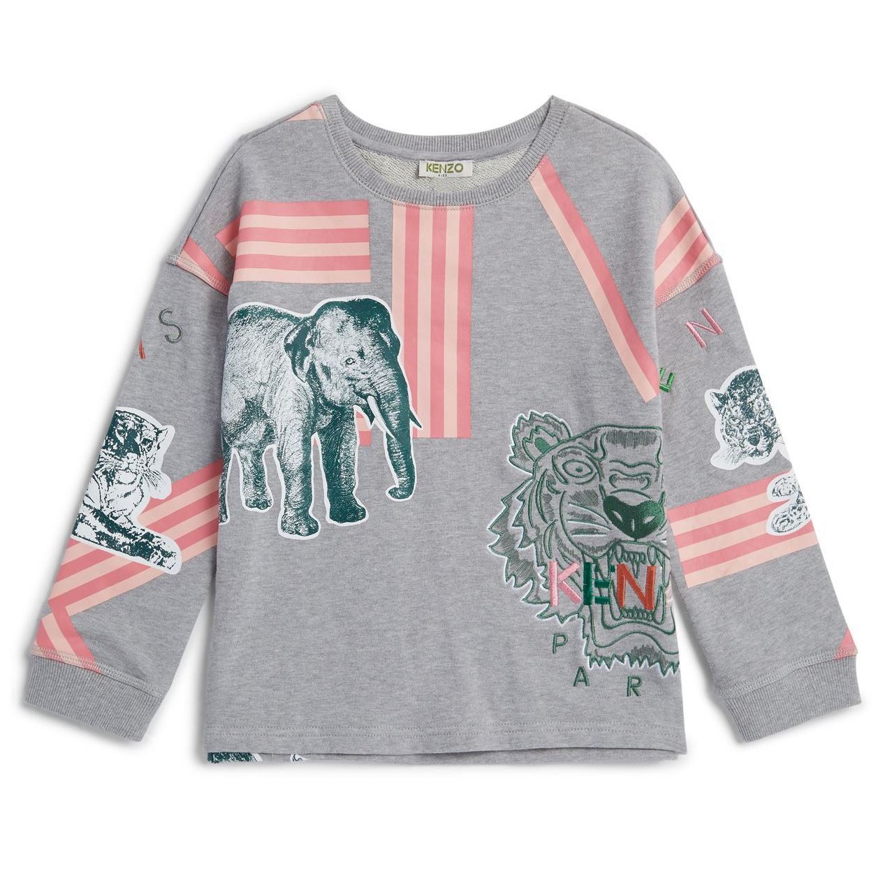 Girls Grey Printing Cotton Sweatshirt