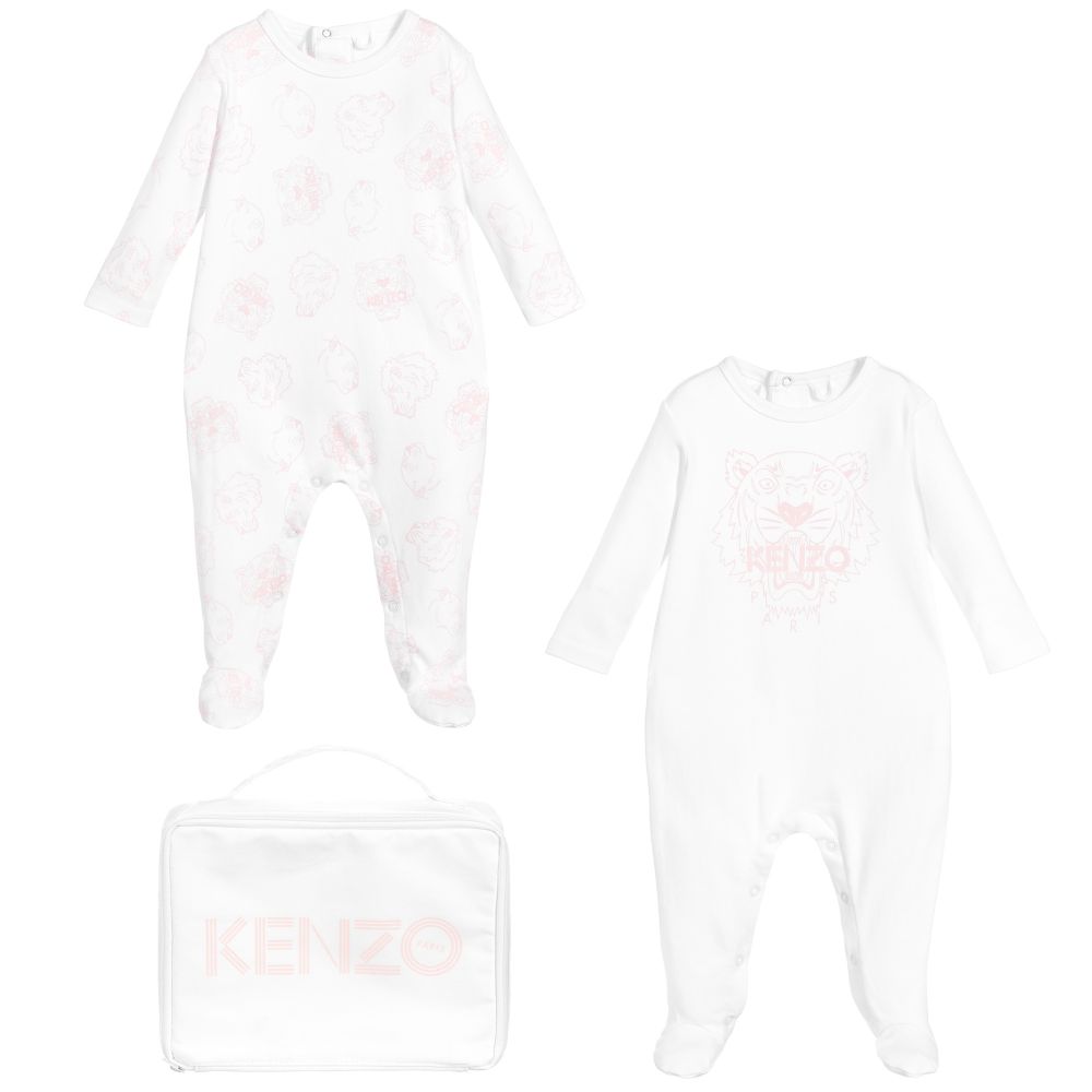 Baby Girls White Cotton Babysuit Gift Set
